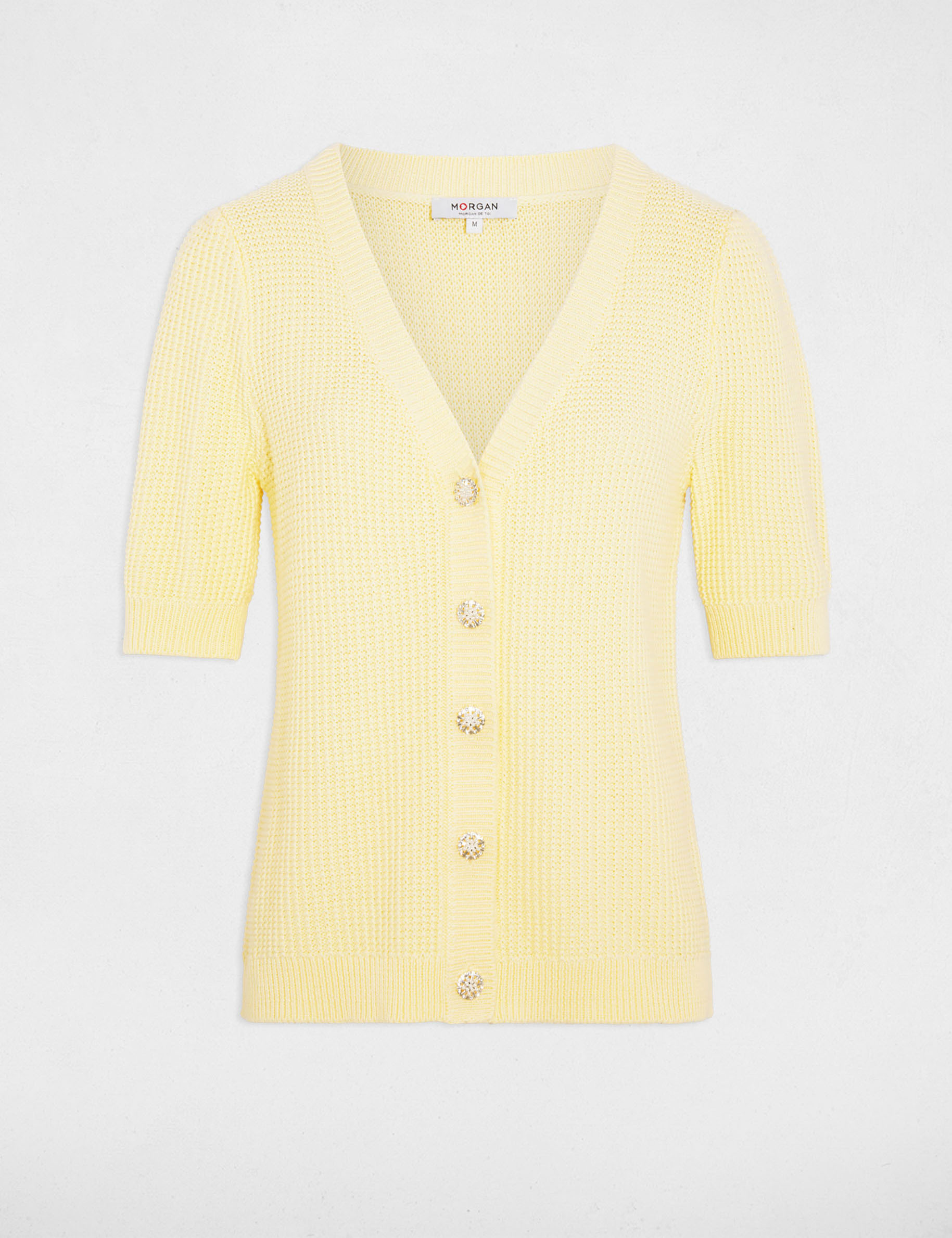 Chaleco entallado cuello v amarillo pastel mujer