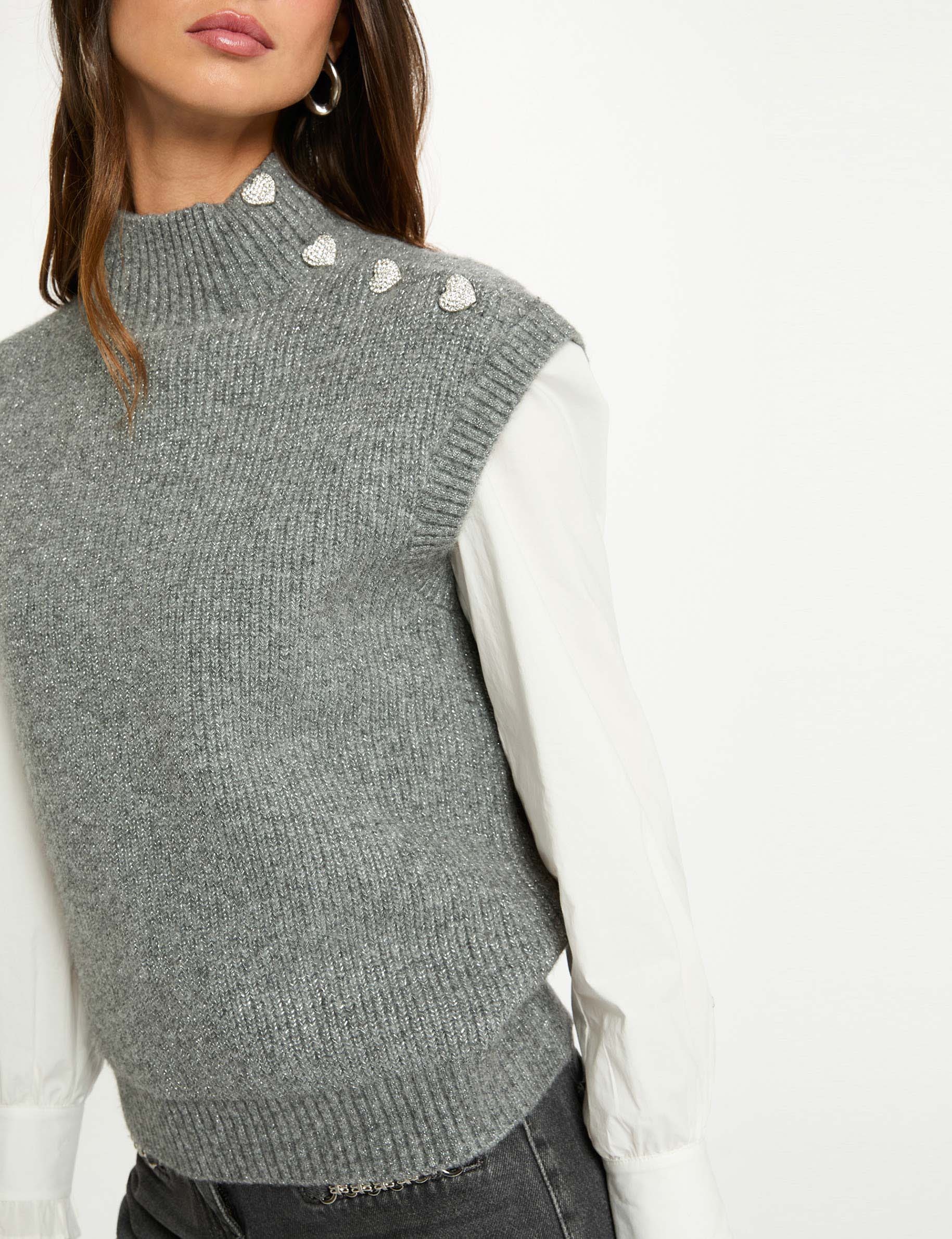Jersey sin mangas gris oscuro mujer