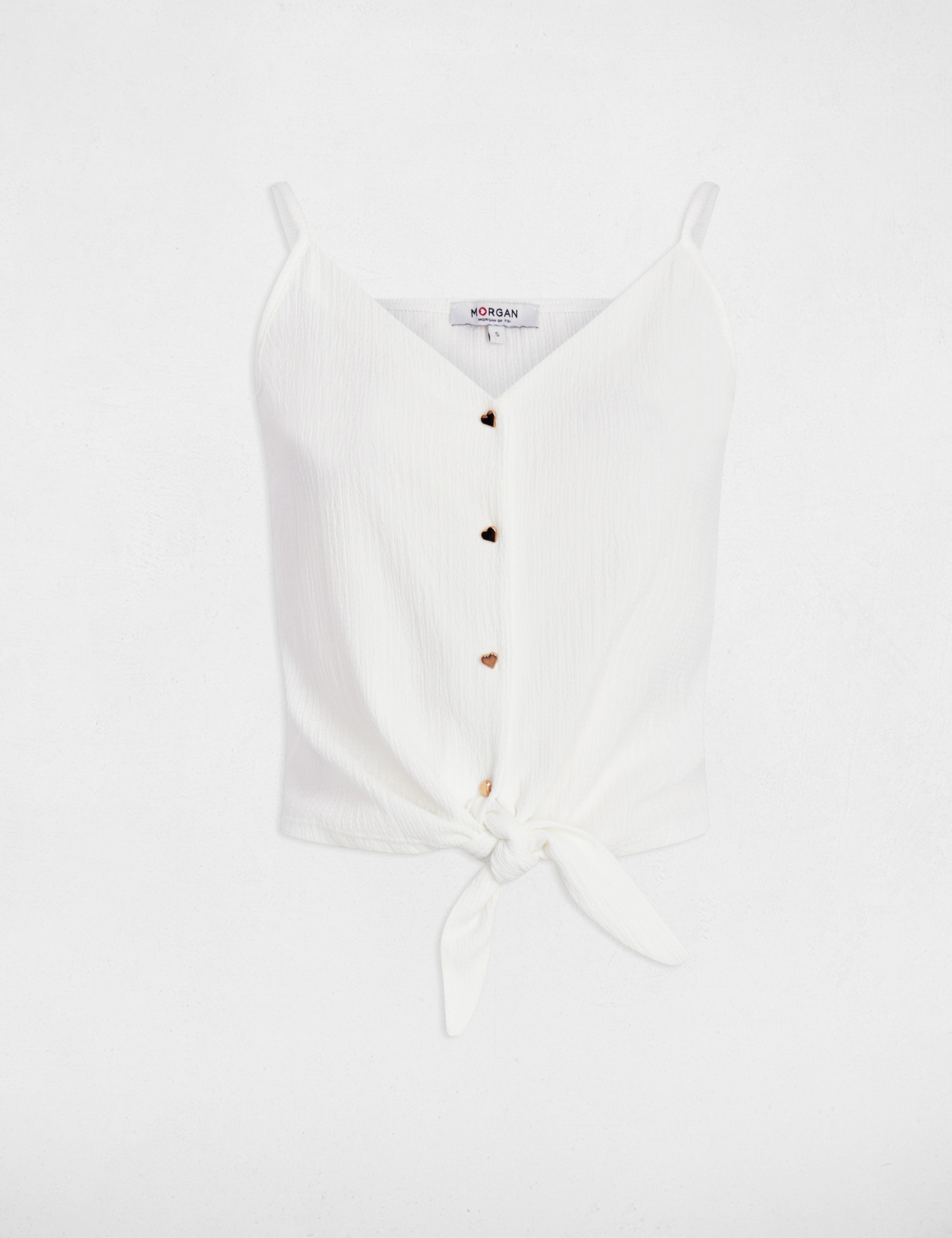 top con tirantes finos blanco mujer Top con tirantes finos blanco mujer