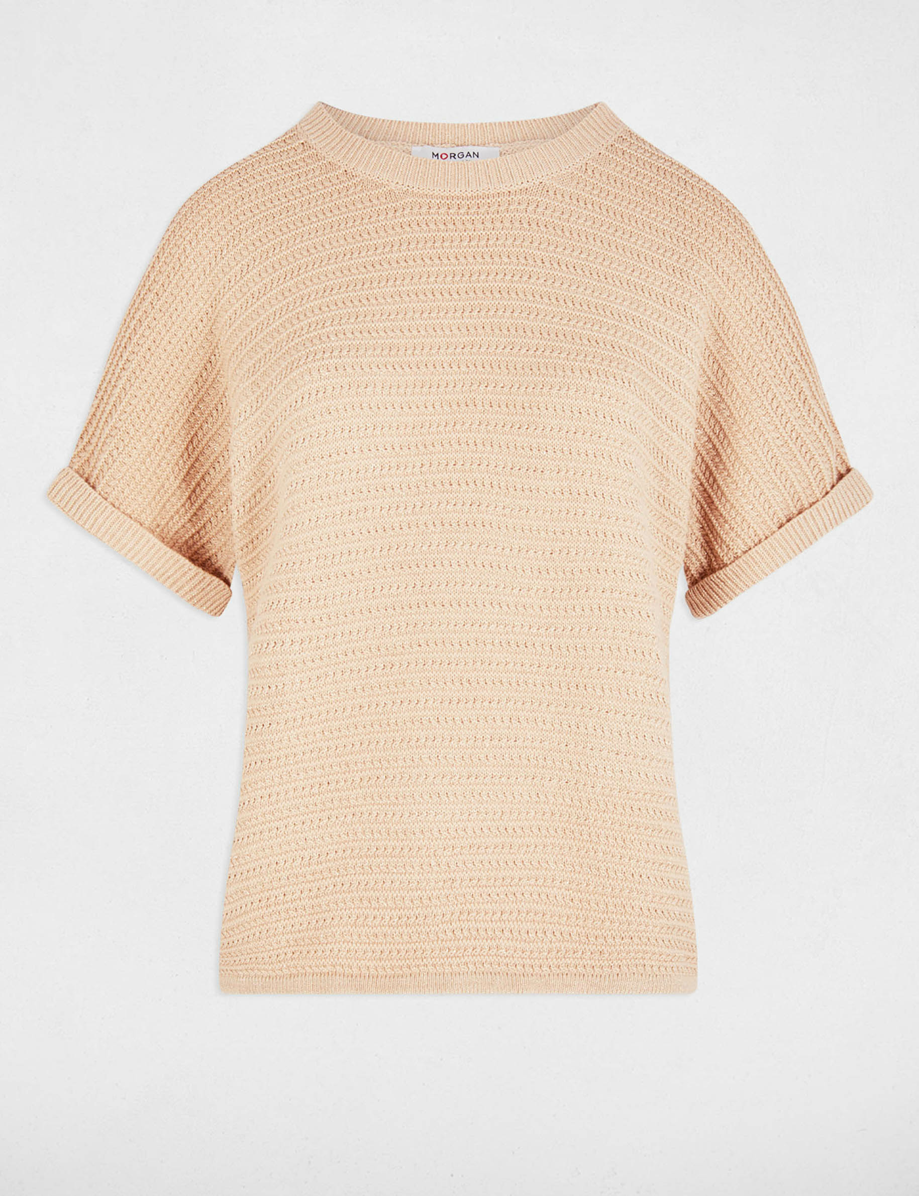 jersey manga corta beige mujer Jersey manga corta beige mujer