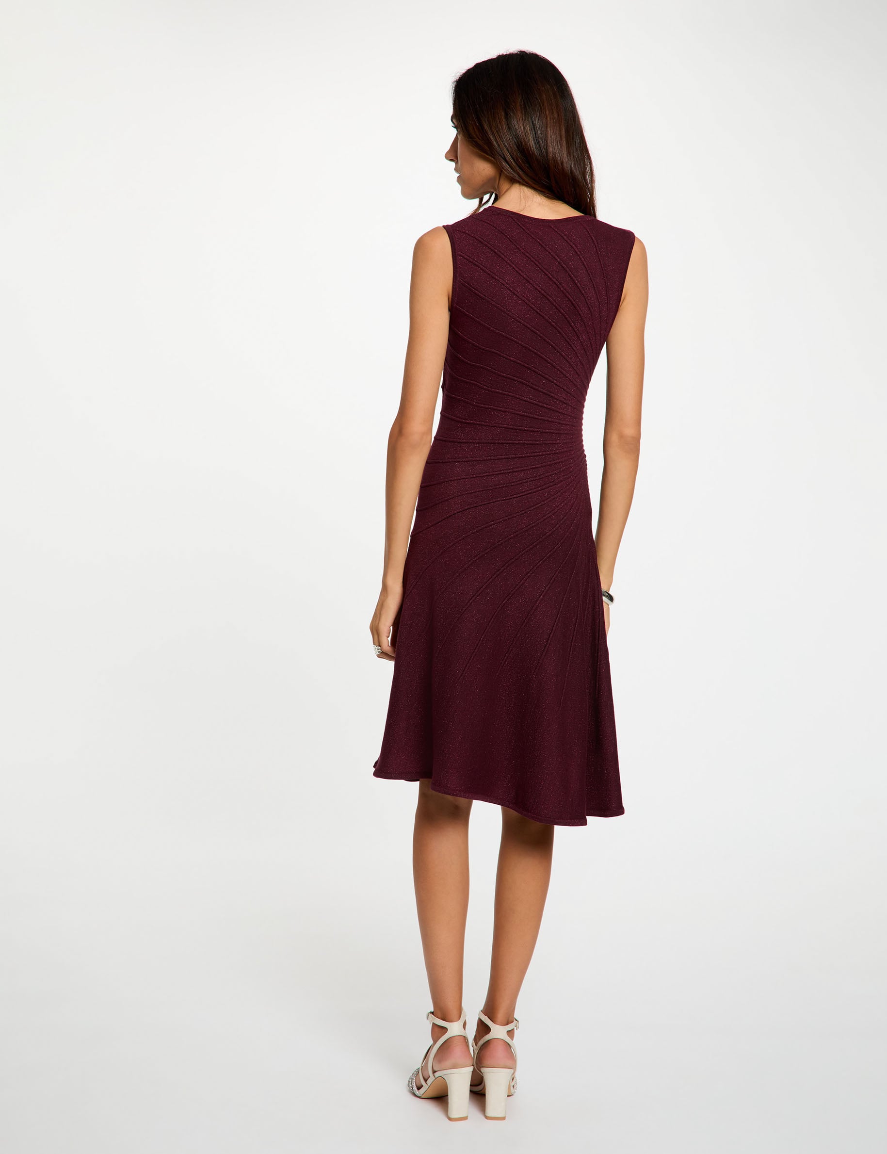 Vestido de punto sin mangas ciruela mujer