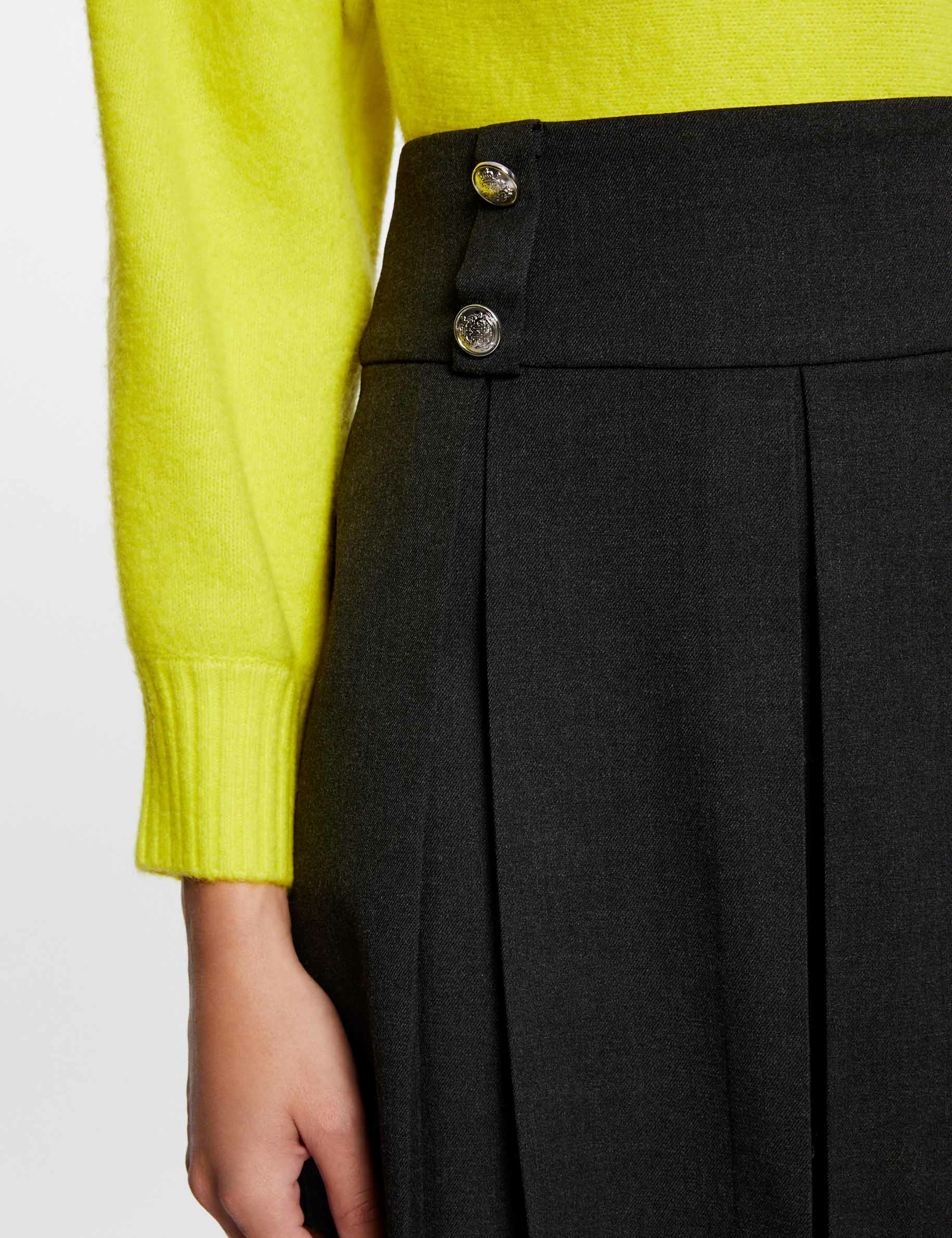 Falda evas¿ con pliegues gris anthracite mujer