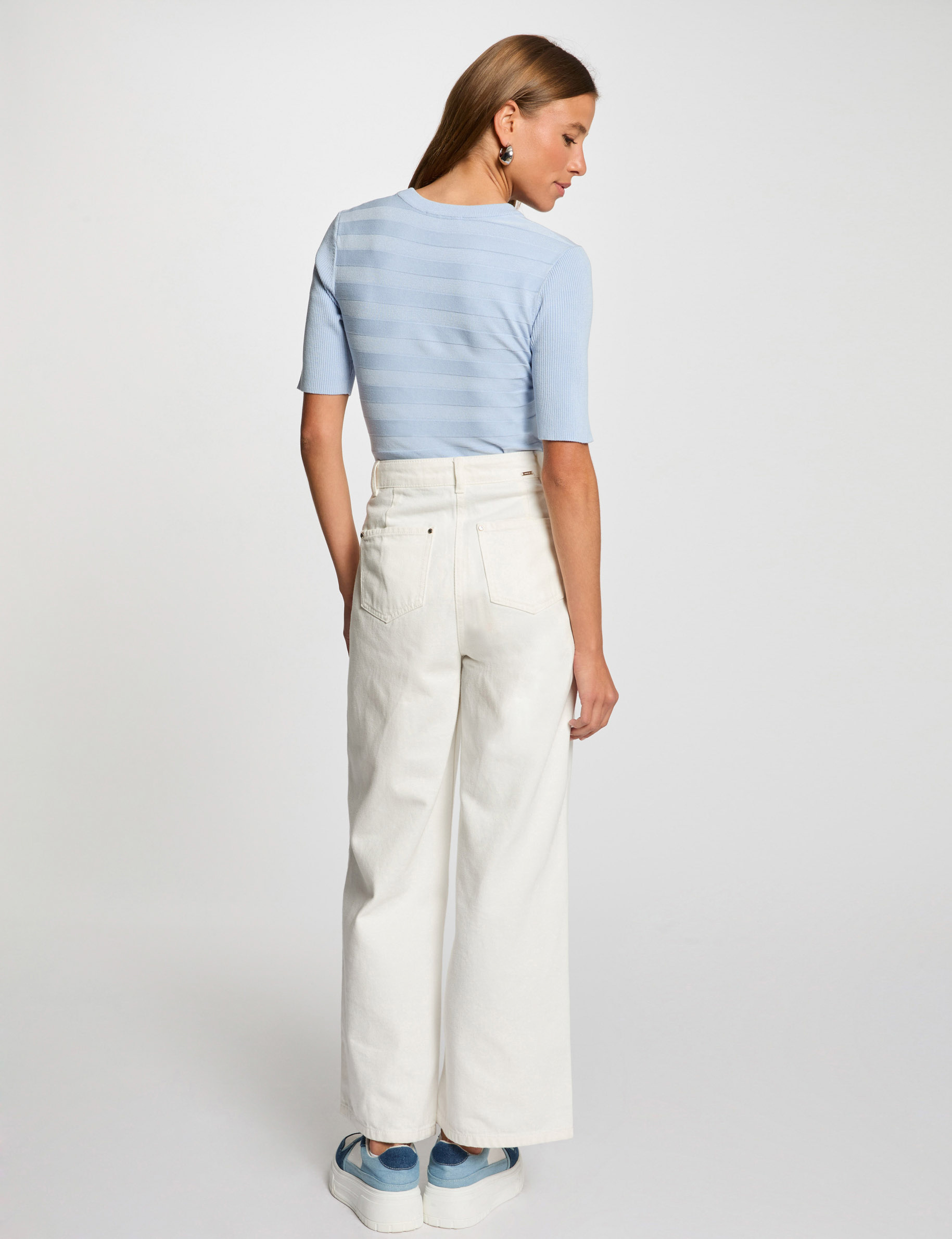 jersey manga corta azul cielo mujer Jersey manga corta azul cielo mujer