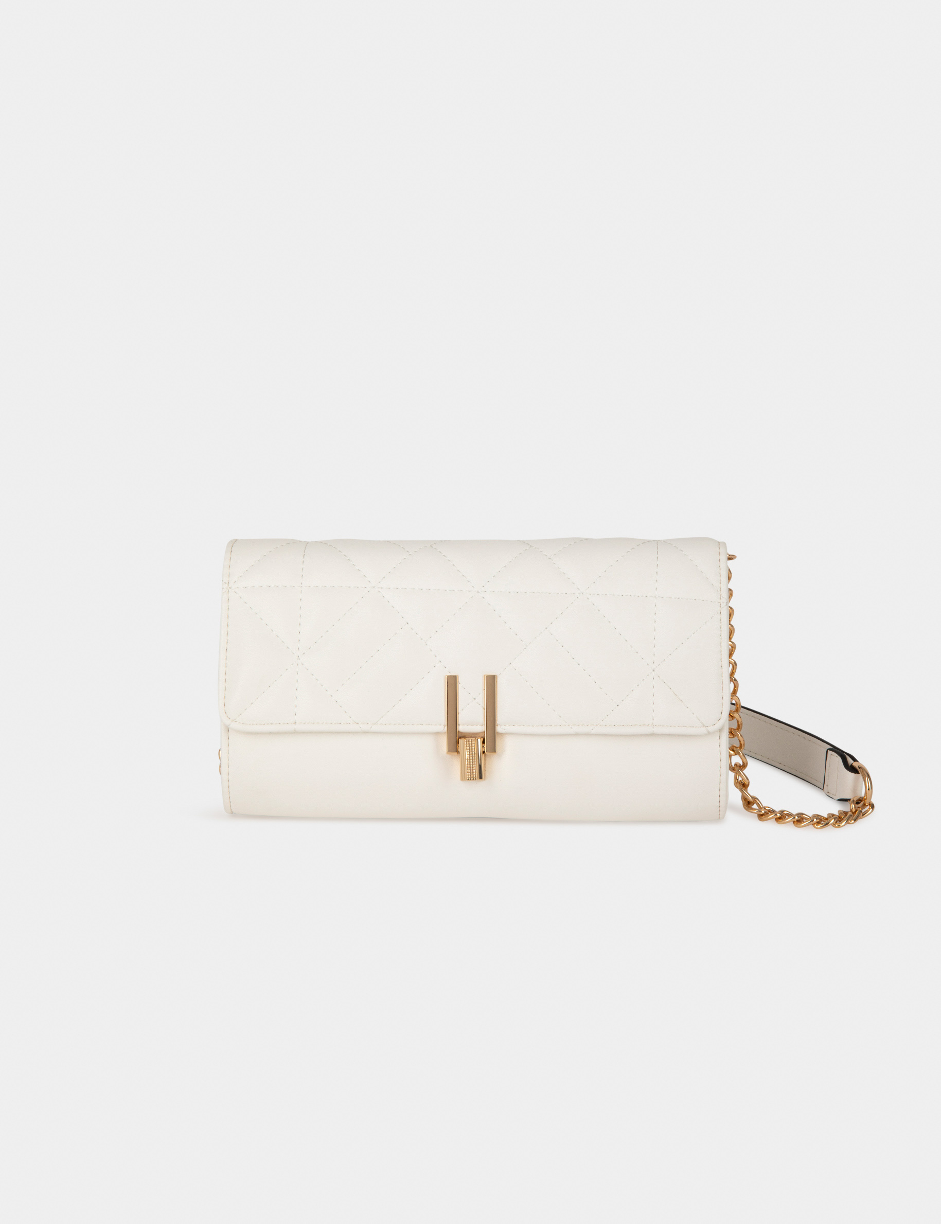 bolso cartera de mano efecto acolchado blanco mujer Bolso cartera de mano efecto acolchado blanco mujer