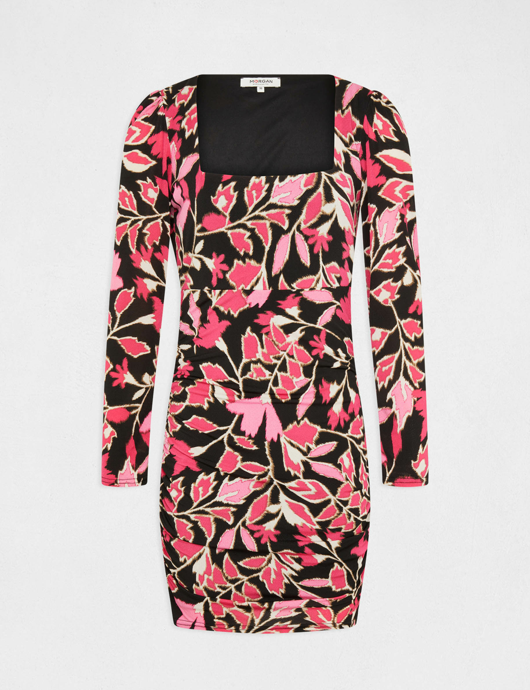 vestido ajustado estampado vegetal multico mujer Vestido ajustado estampado vegetal multico mujer