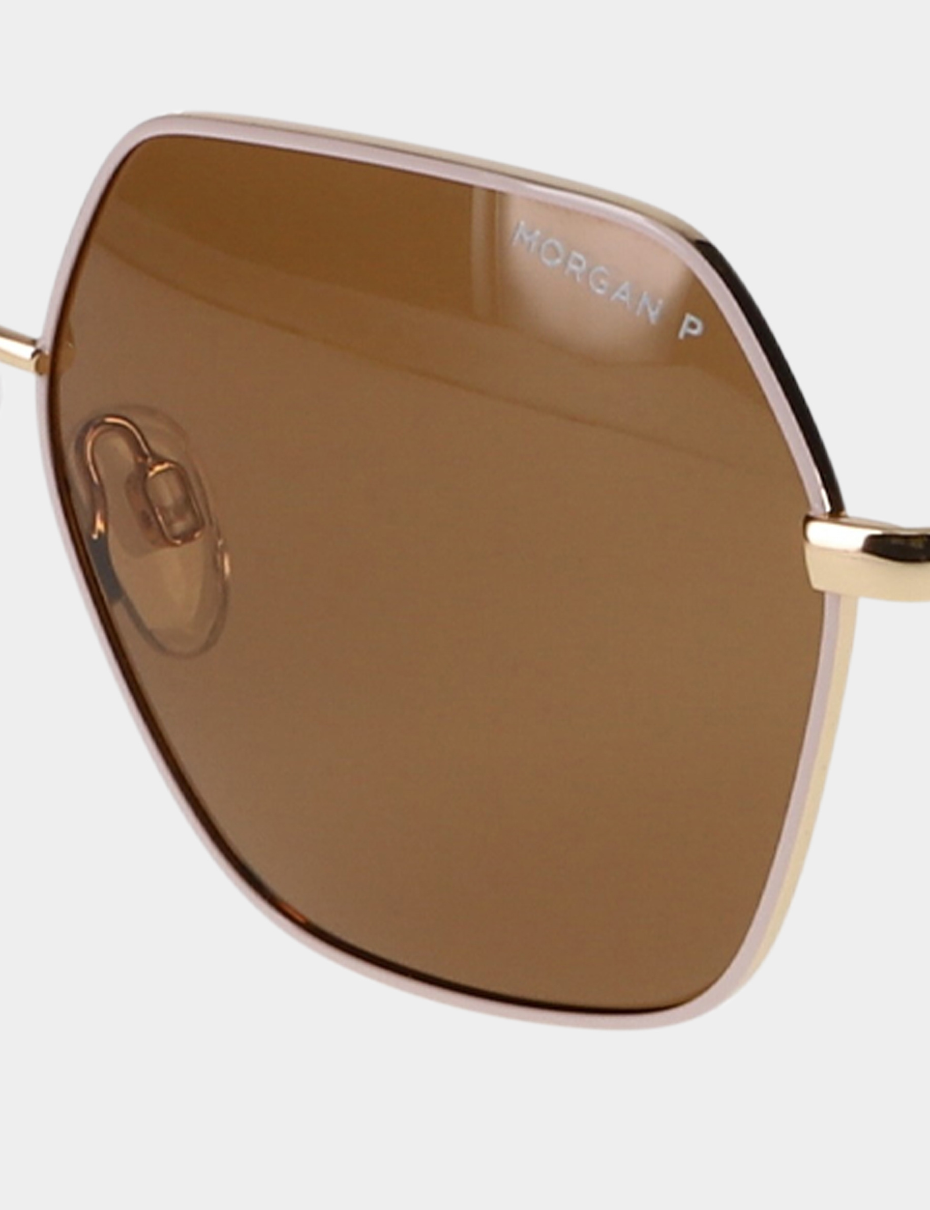 Gafas de sol hexagonales beige mujer