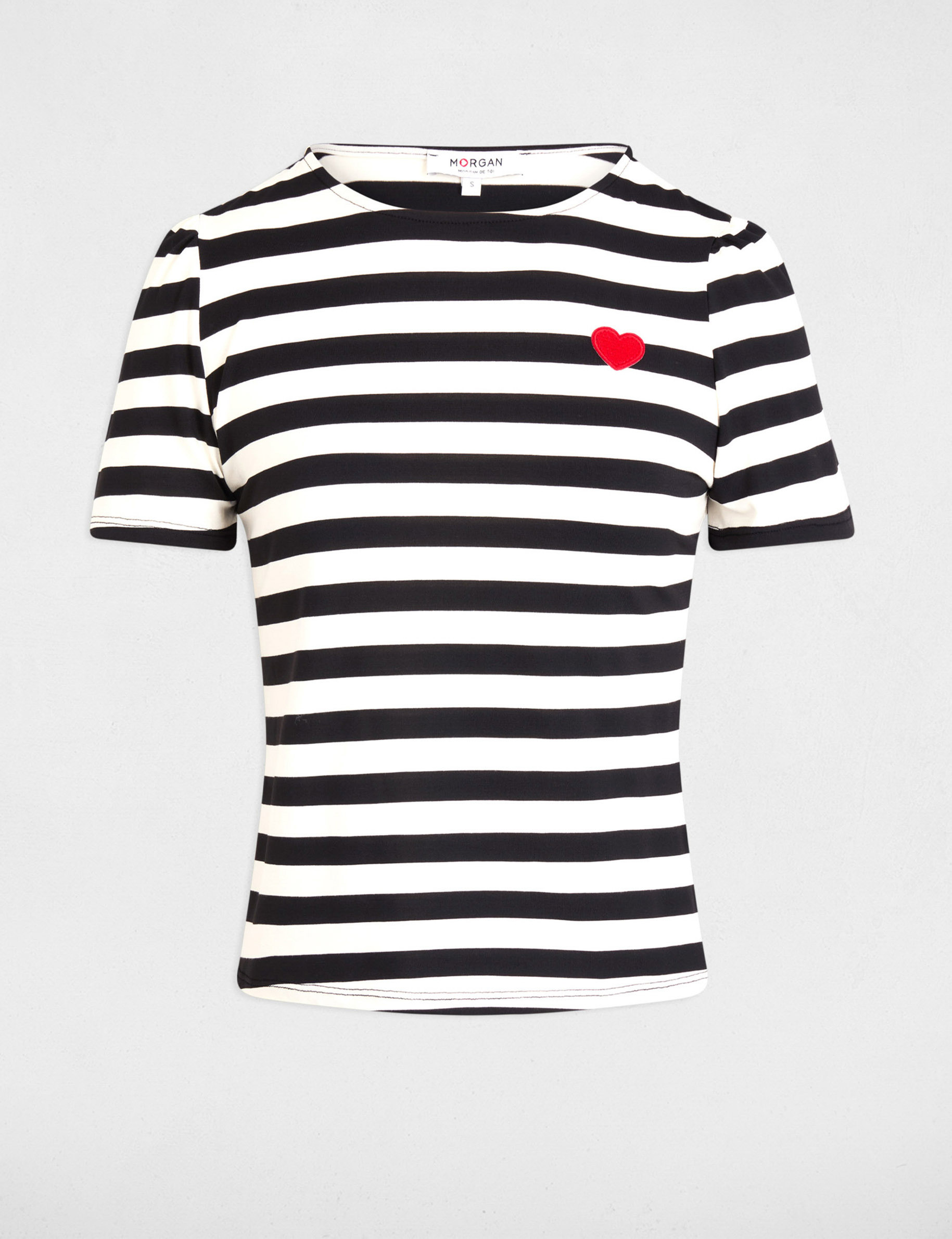 camiseta manga corta rayada blanco mujer Camiseta manga corta rayada blanco mujer