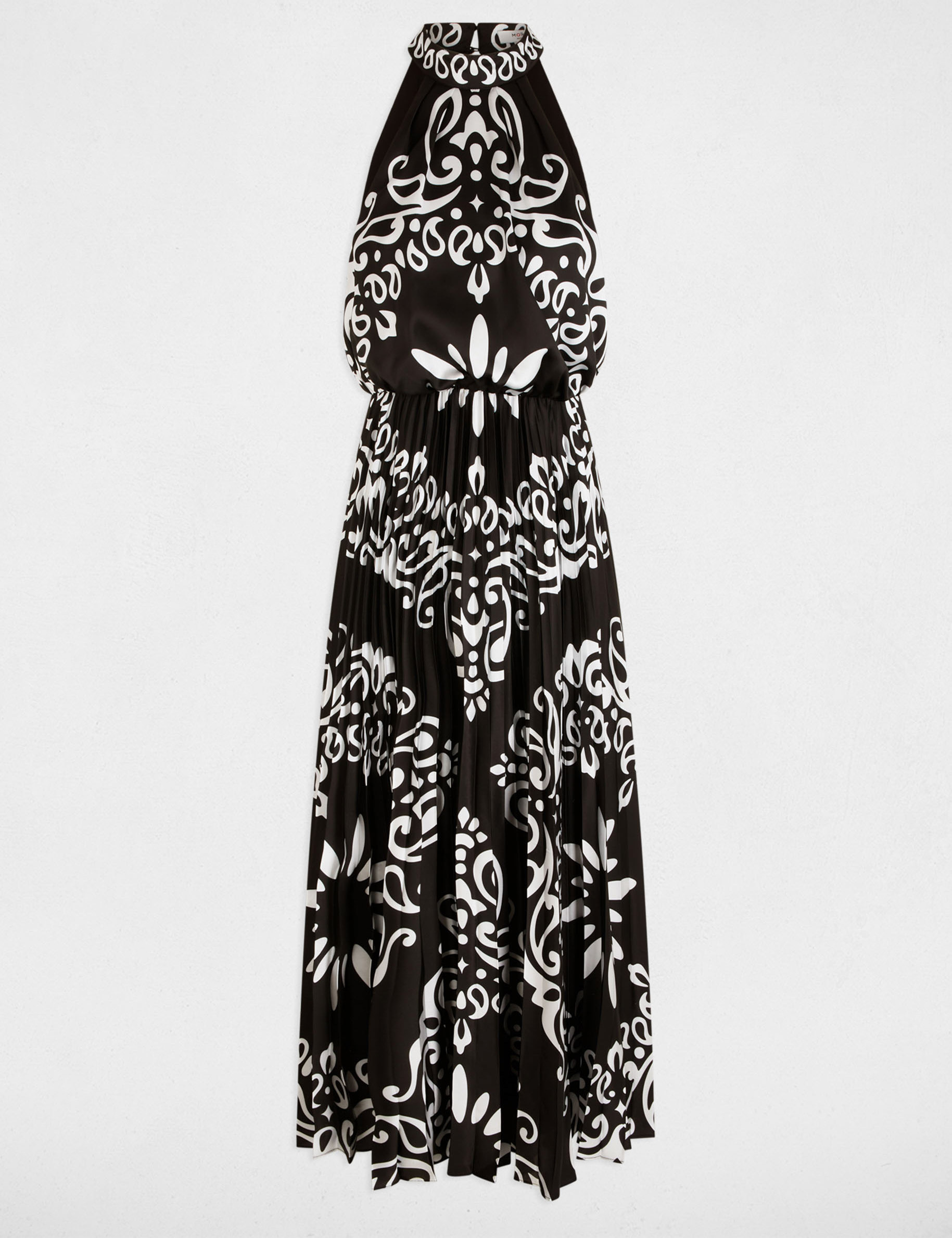 Vestido largo con cuello alto multicolor mujer