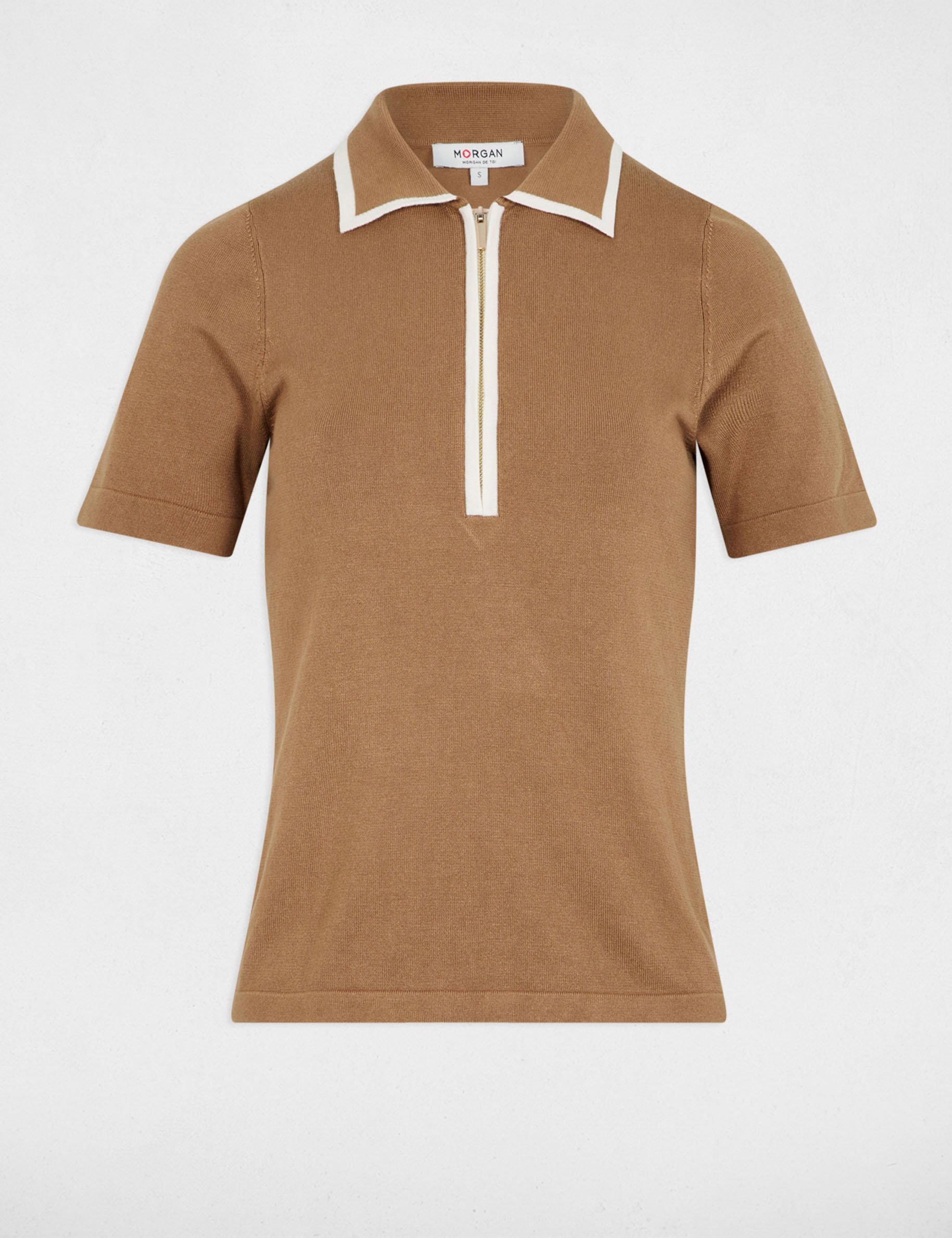 jersey cuello tipo polo arena mujer Jersey cuello tipo polo arena mujer