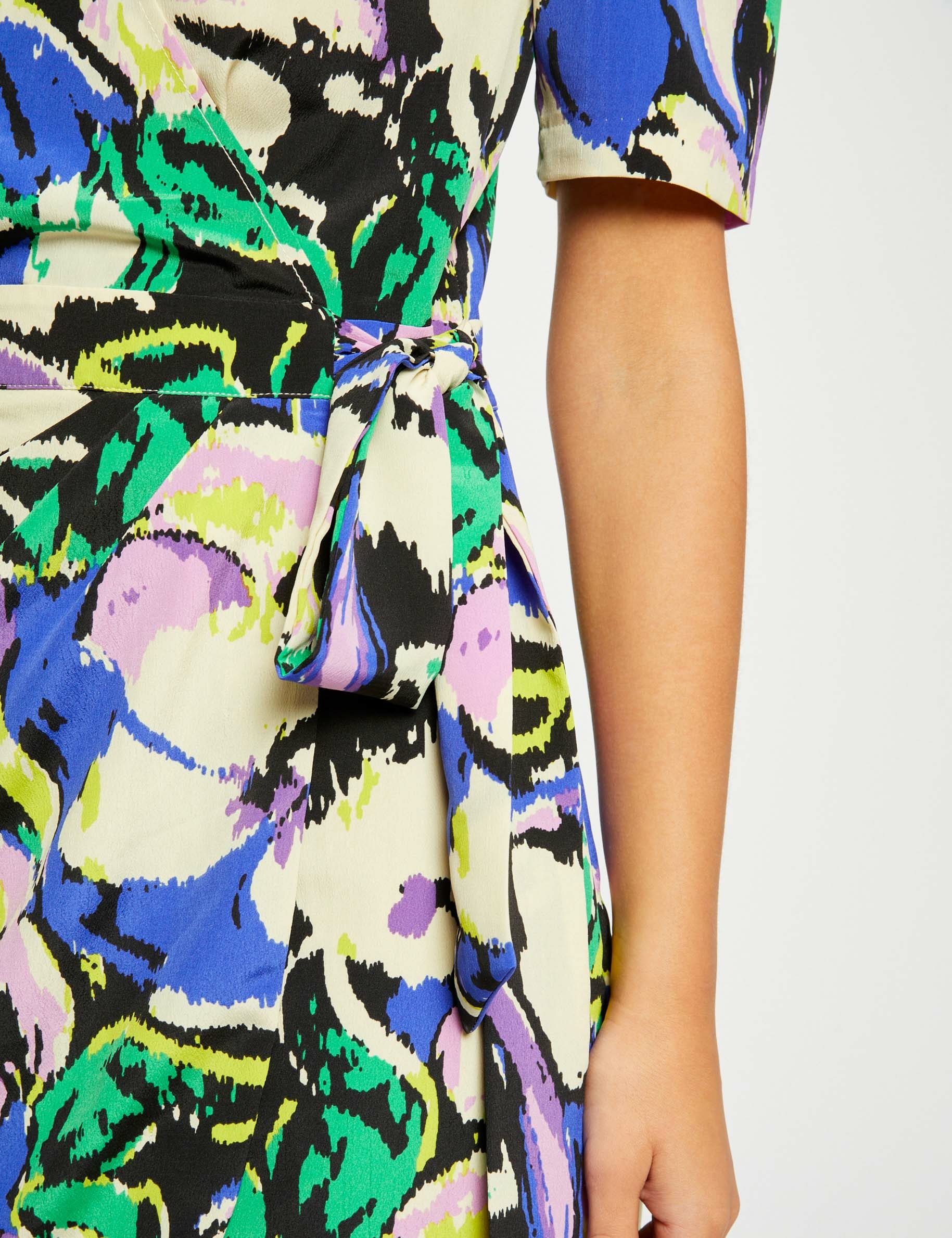 vestido cruzado estampado abstracto multico mujer Vestido cruzado estampado abstracto multico mujer