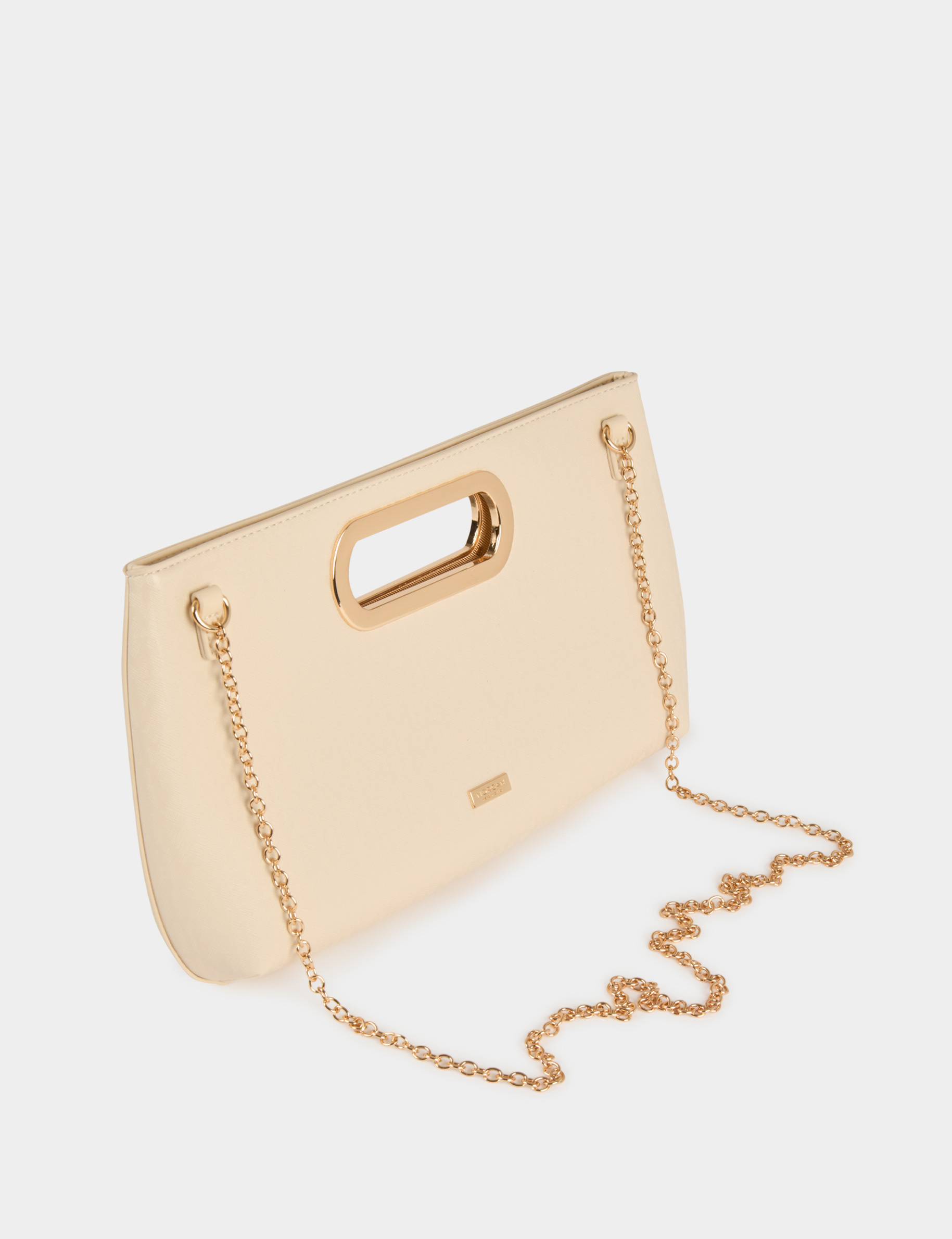 Bolso de polipiel marfil mujer