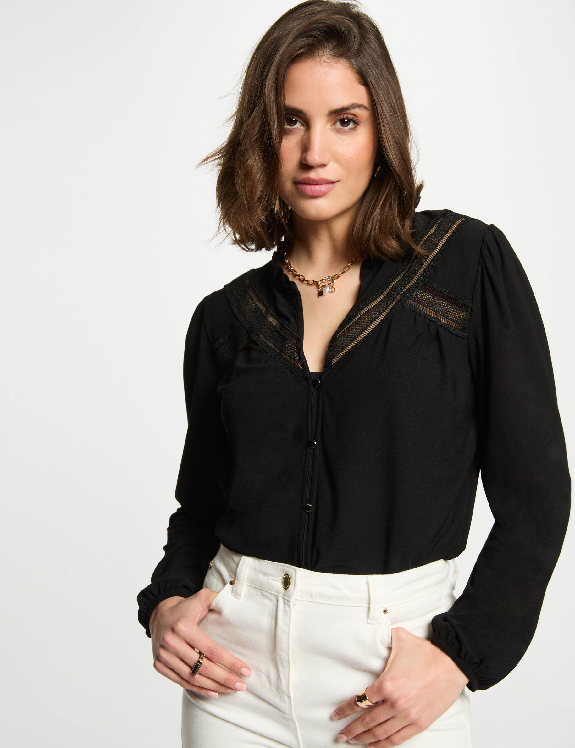 camiseta manga larga negro mujer Camiseta manga larga negro mujer