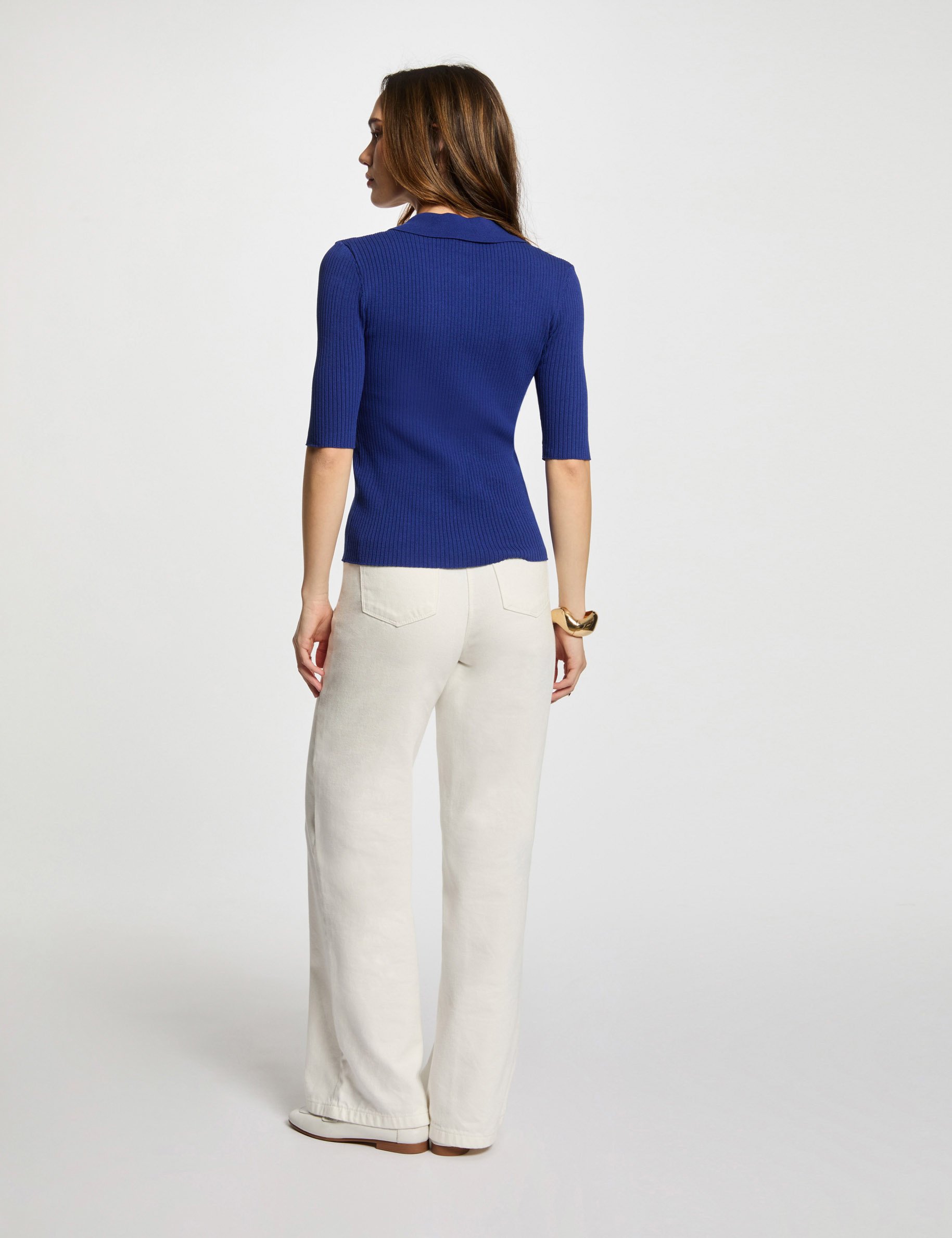 cardigan manga 34 azul petroleo mujer Cárdigan manga 3/4 azul petróleo mujer