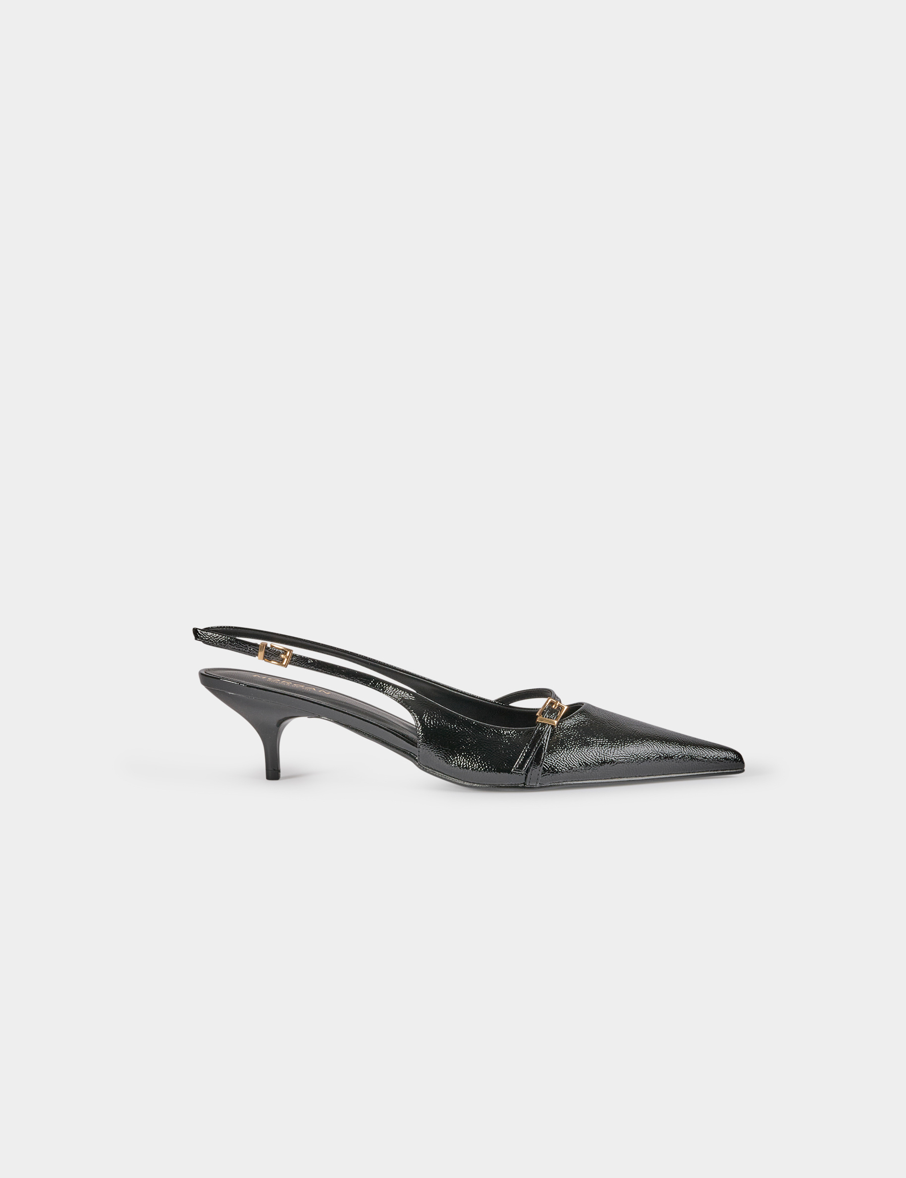 Zapato slingback negro mujer