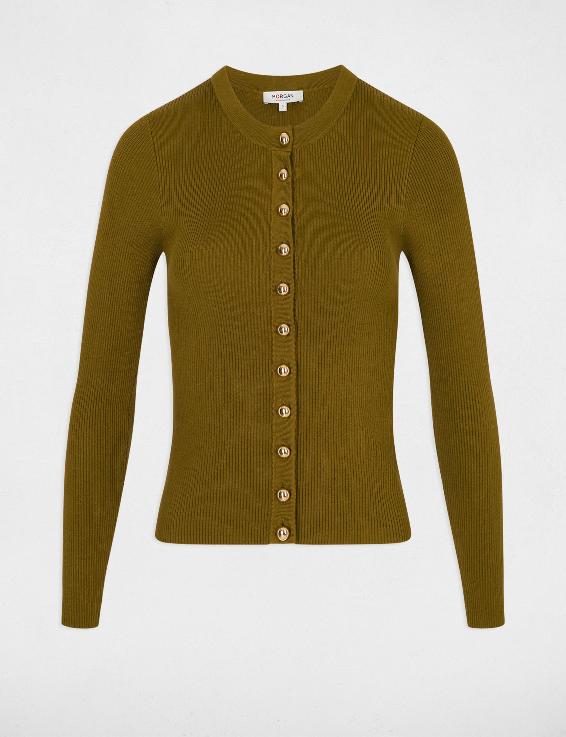 Jersey ajustado cuello redondo mujer