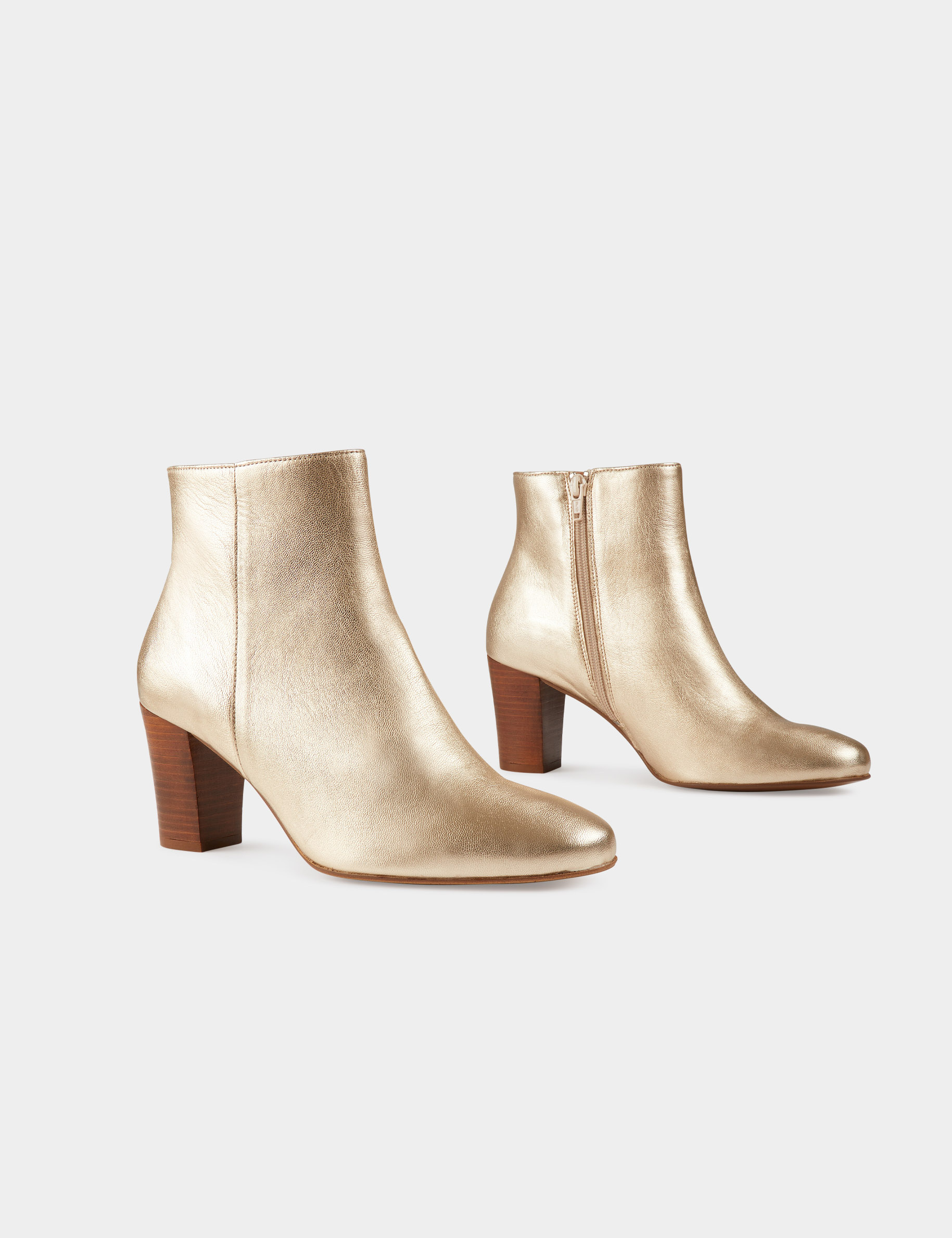 botines metalizados de cuero dorado mujer Botines metalizados de cuero dorado mujer