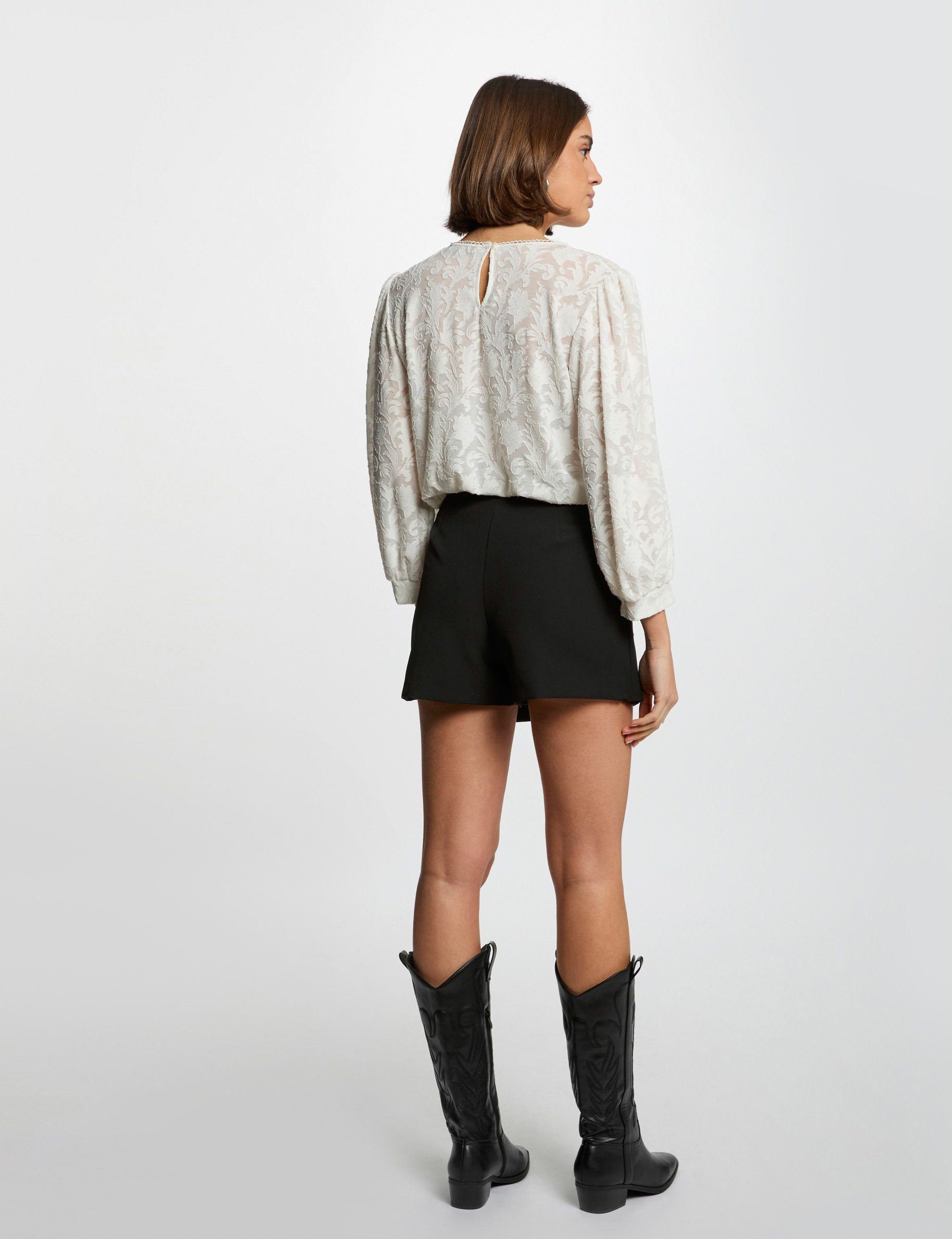 falda short ajustada negro mujer Falda short ajustada negro mujer