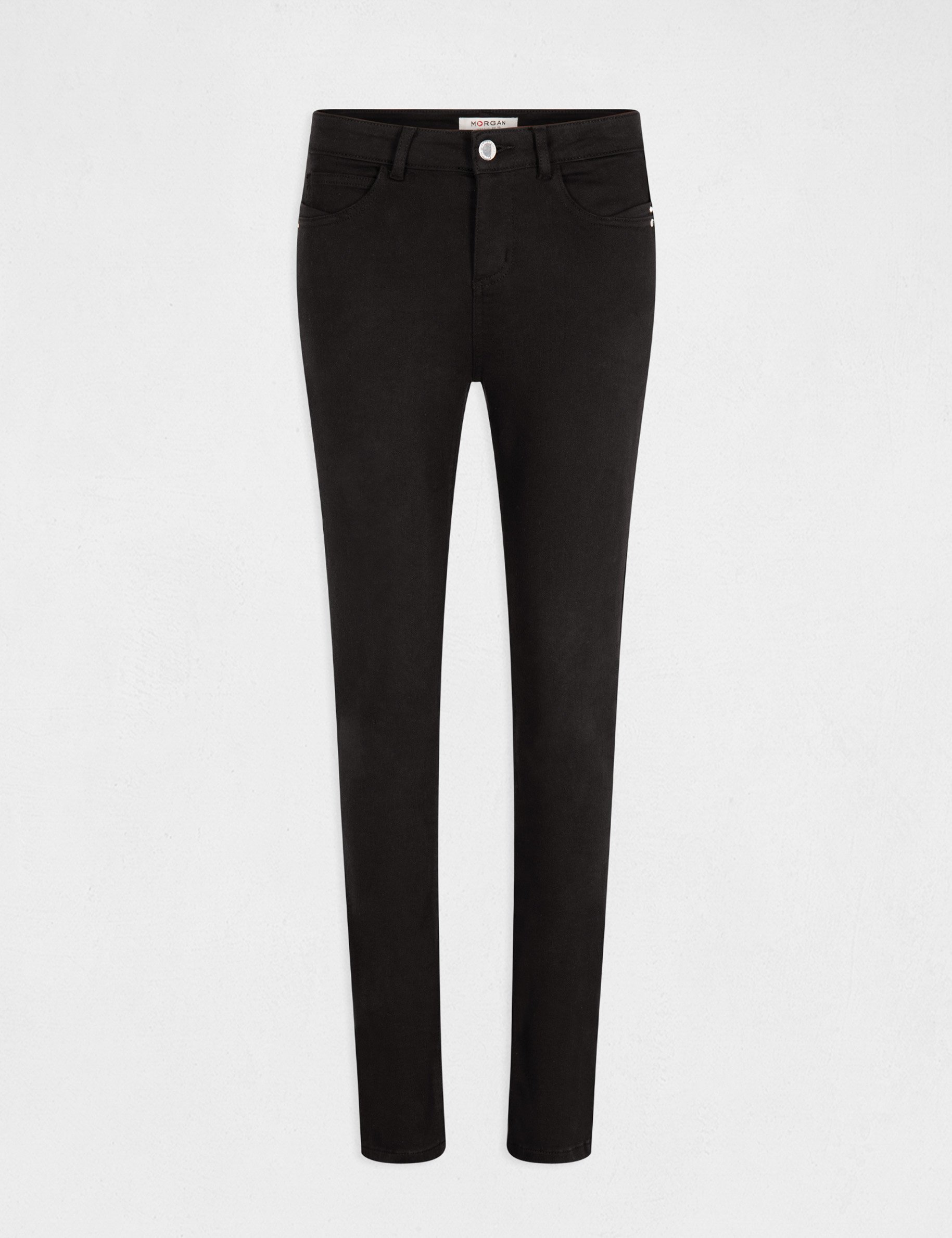 pantalon slim talle estandar negro mujer Pantalón slim talle estándar negro mujer
