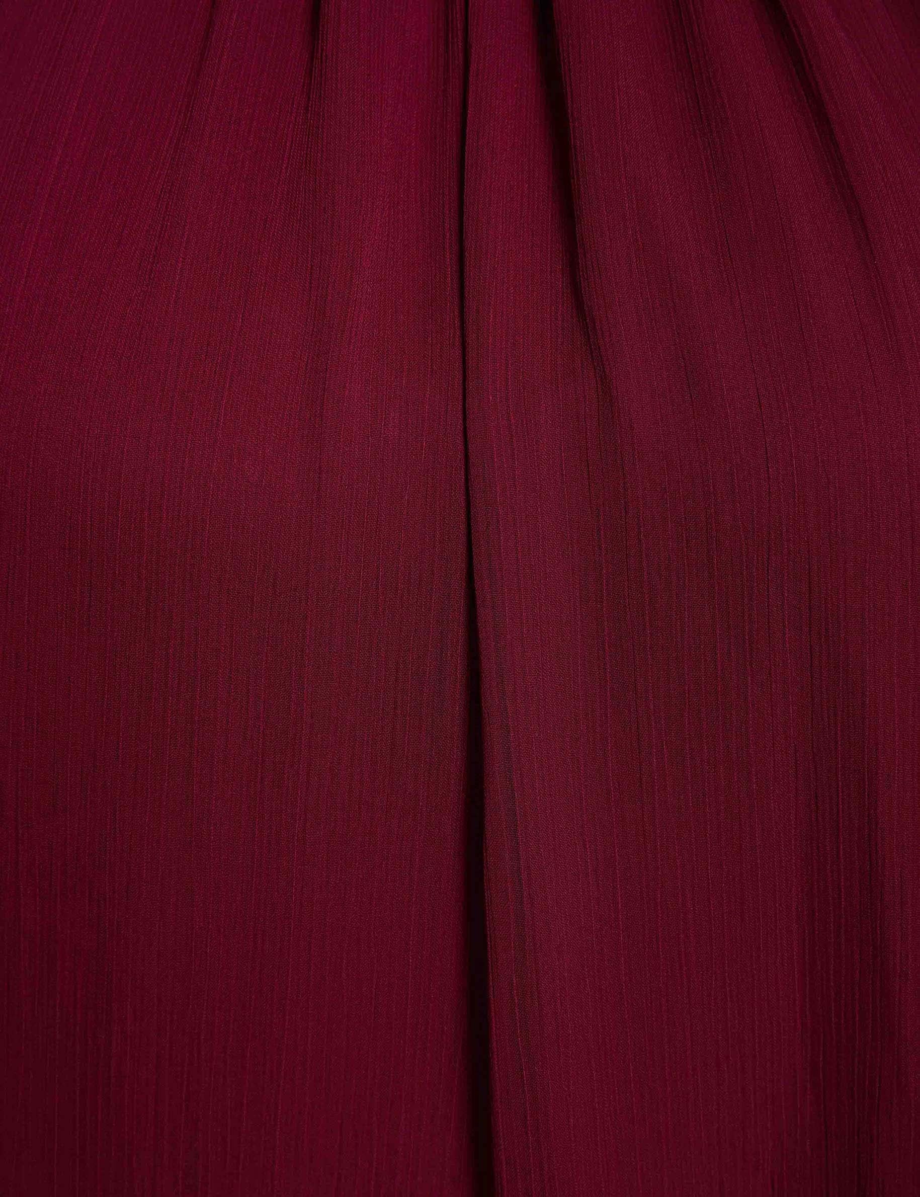 Vestido corto fluido ciruela mujer