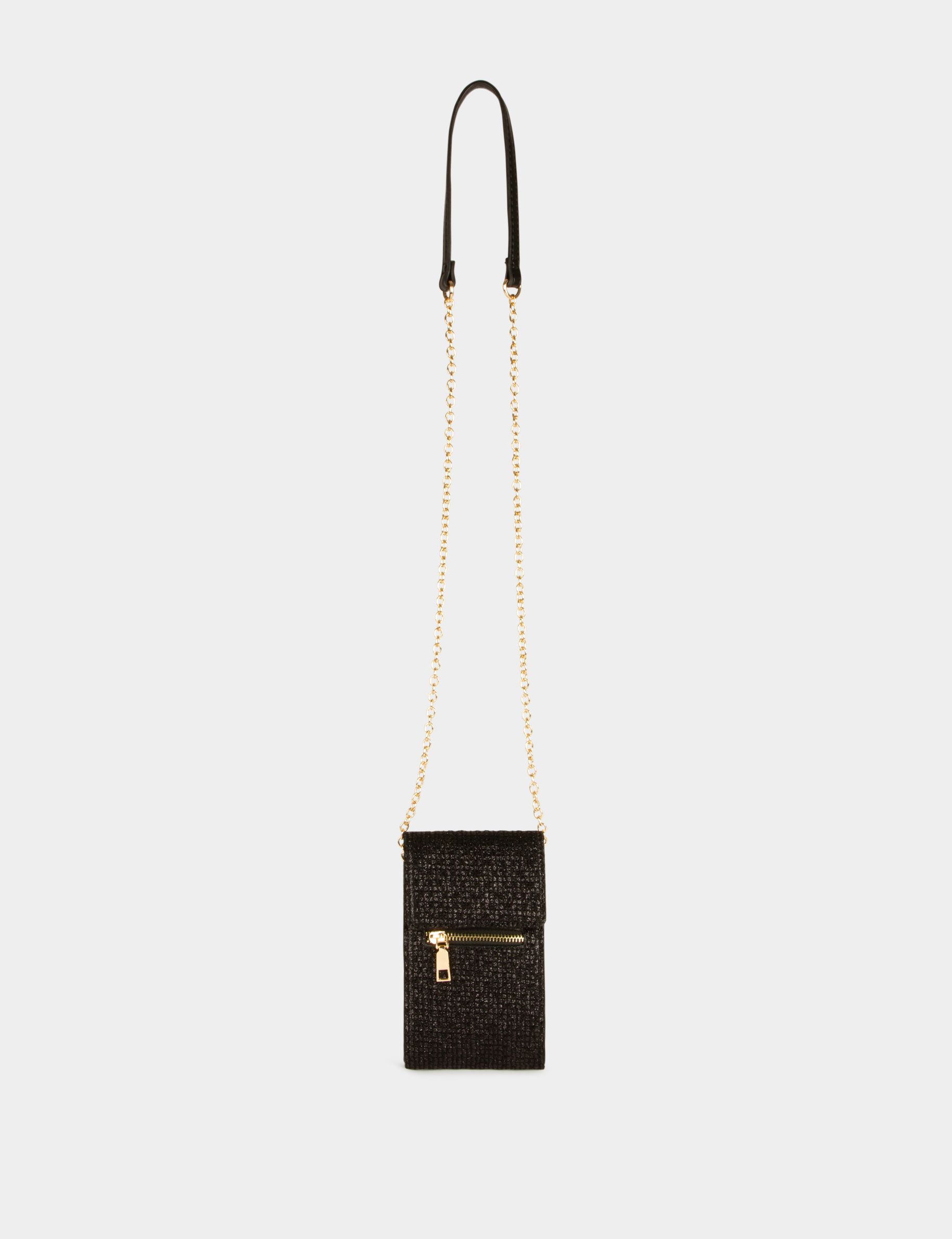 bolso telefono lentejuelas negro mujer Bolso teléfono lentejuelas negro mujer