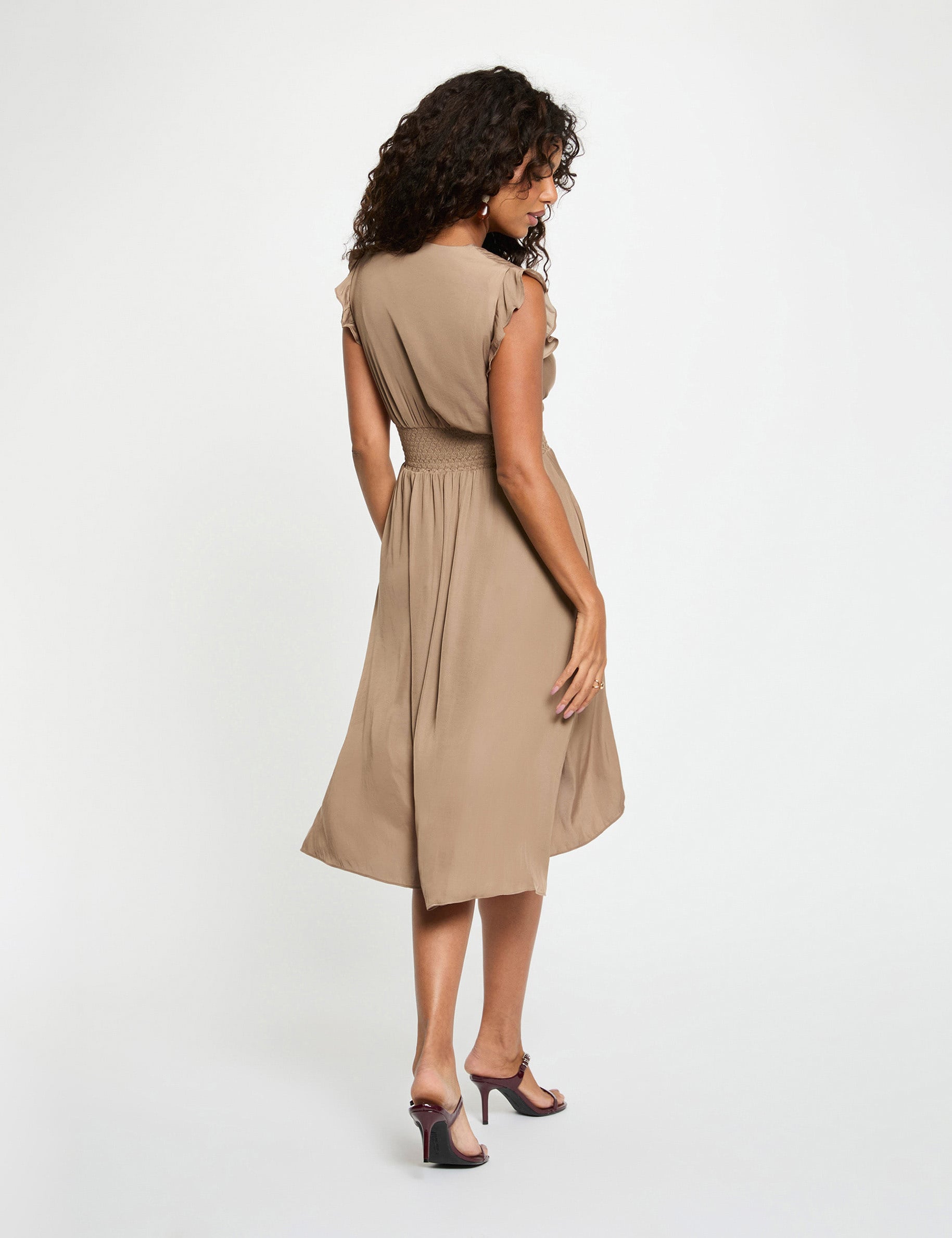 Vestido recto holgado sin mangas topo mujer