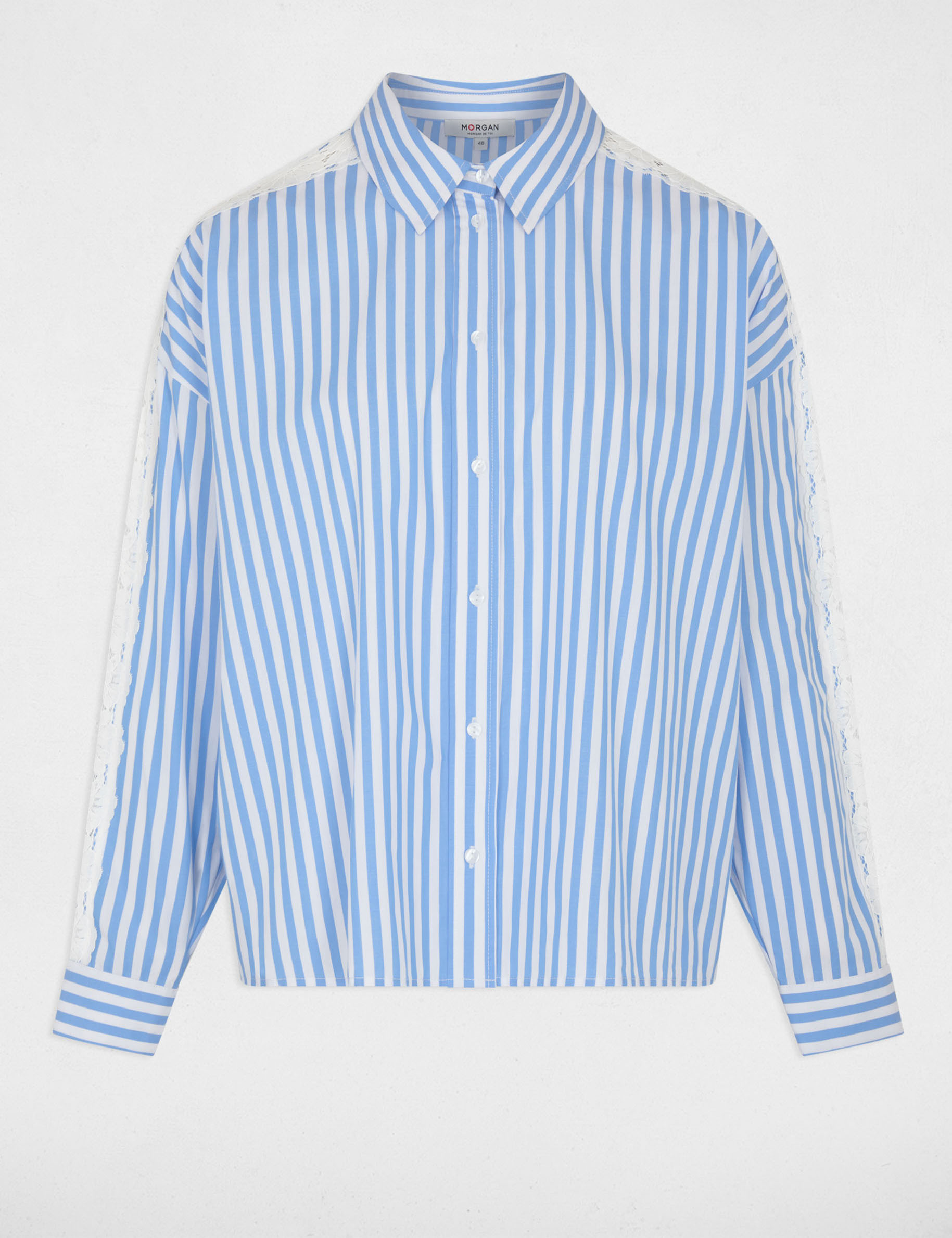 Camisa manga larga rayas multicolor mujer