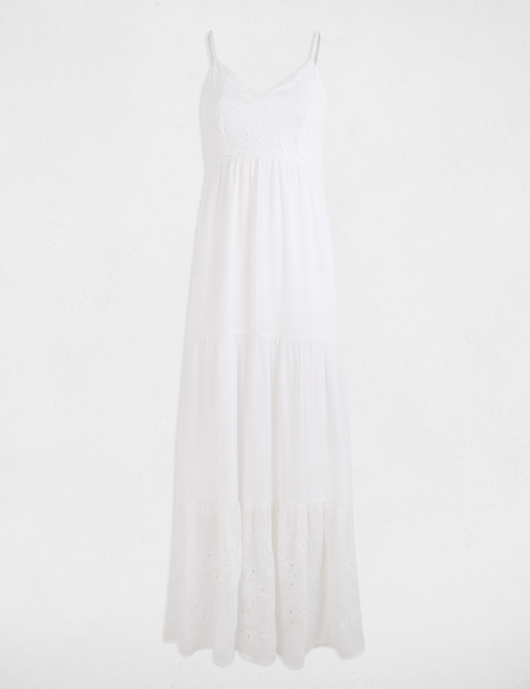 vestido largo holgado bordado blanco mujer Vestido largo holgado bordado blanco mujer