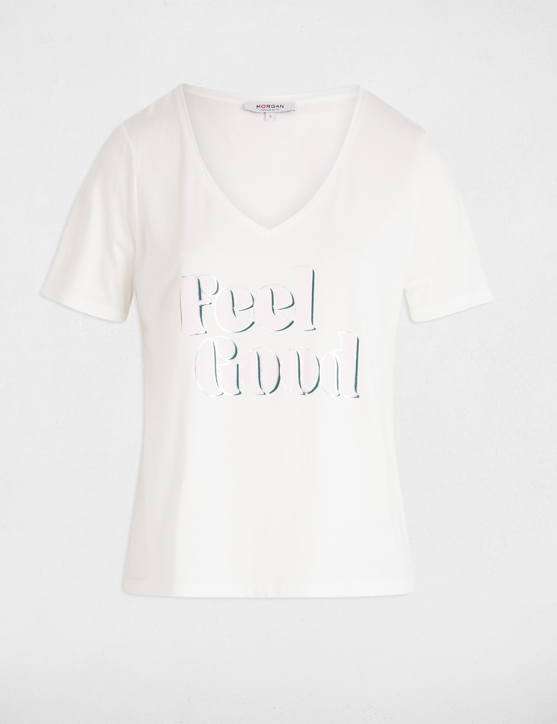 camiseta con inscripcion blanco mujer Camiseta con inscripción blanco mujer