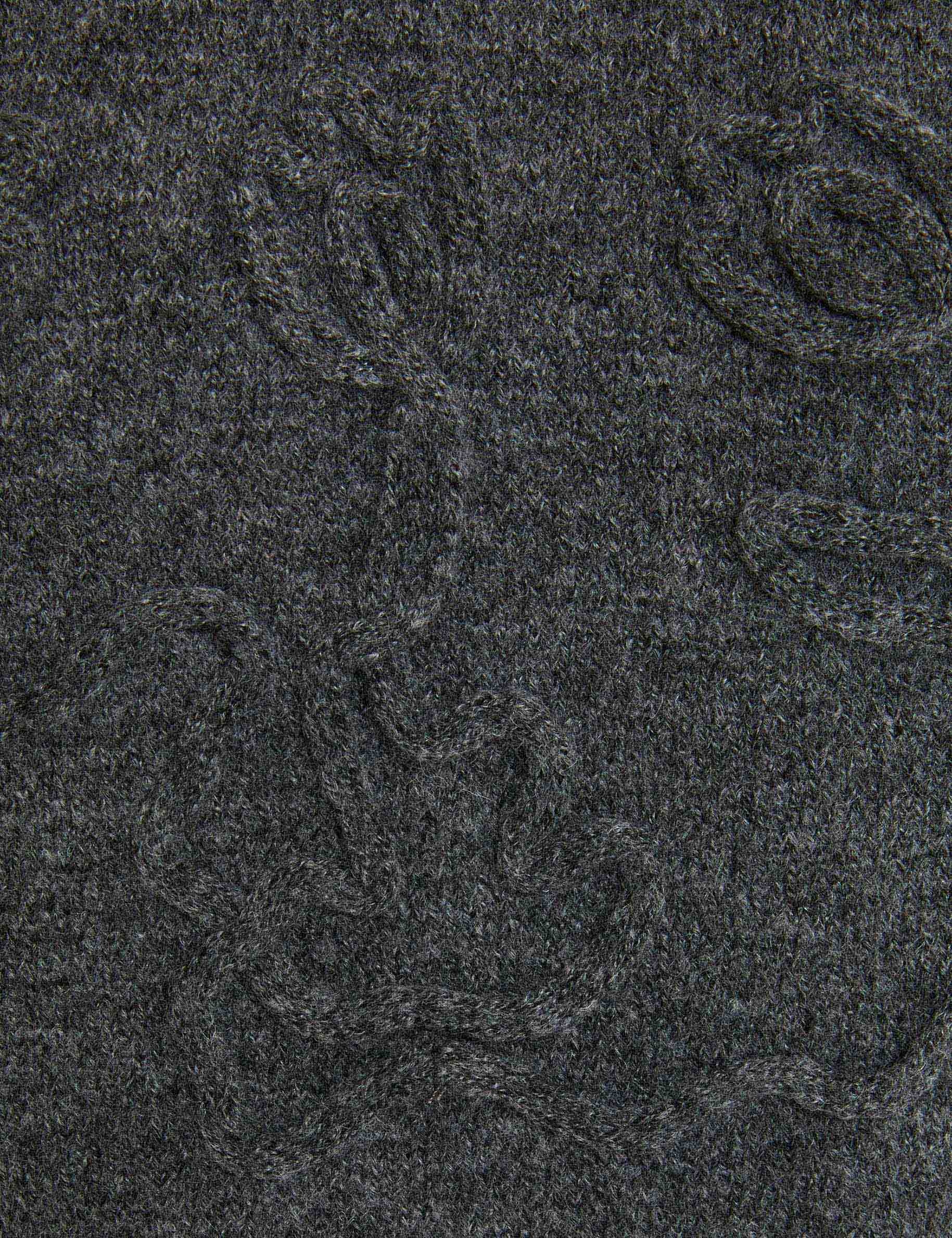 Vestido de punto manga larga gris oscuro mujer