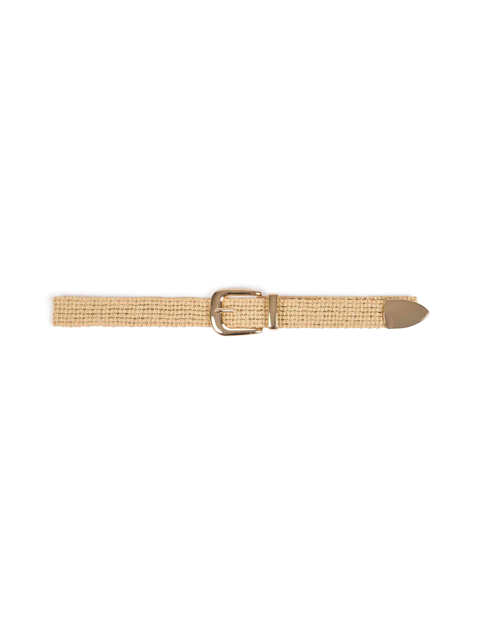 Cinturón trenzado beige mujer