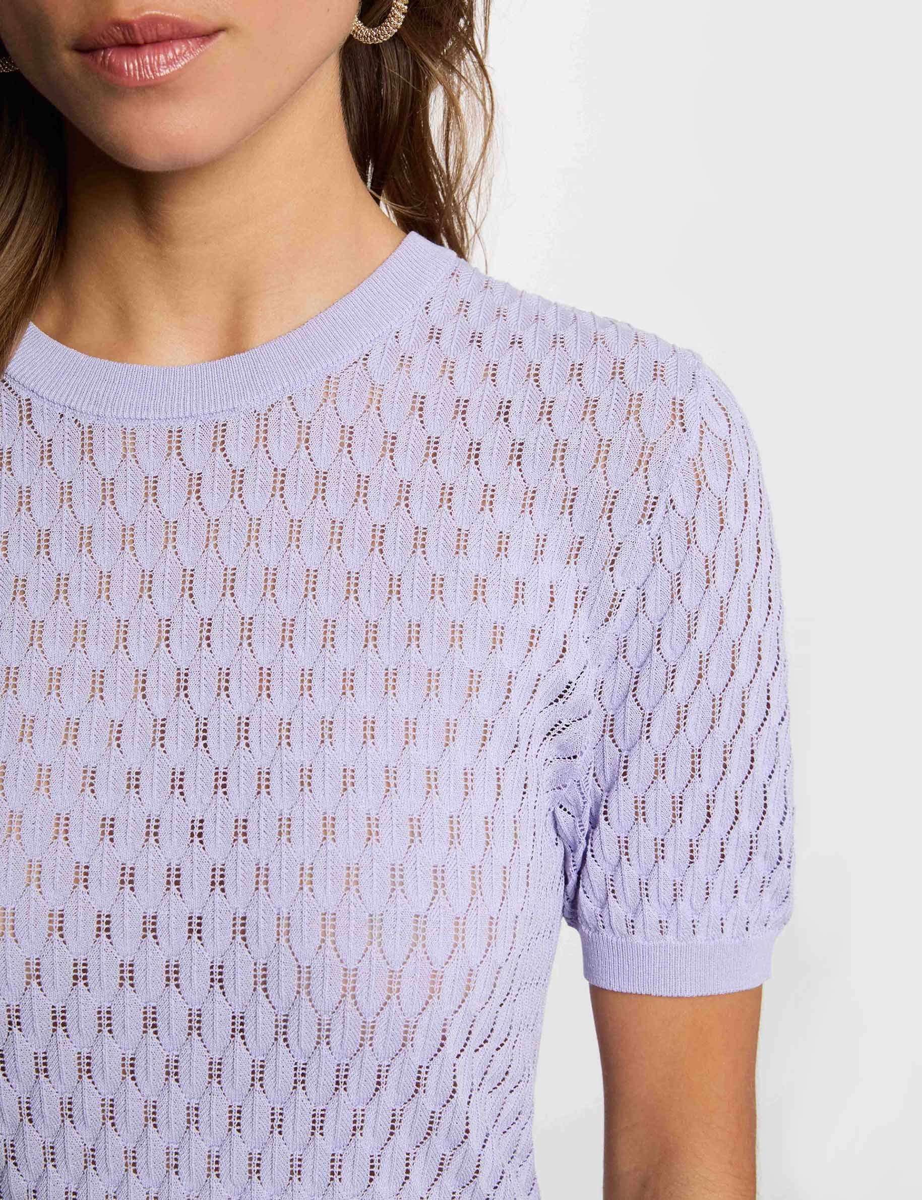 Jersey fino cuello redondo morado mujer