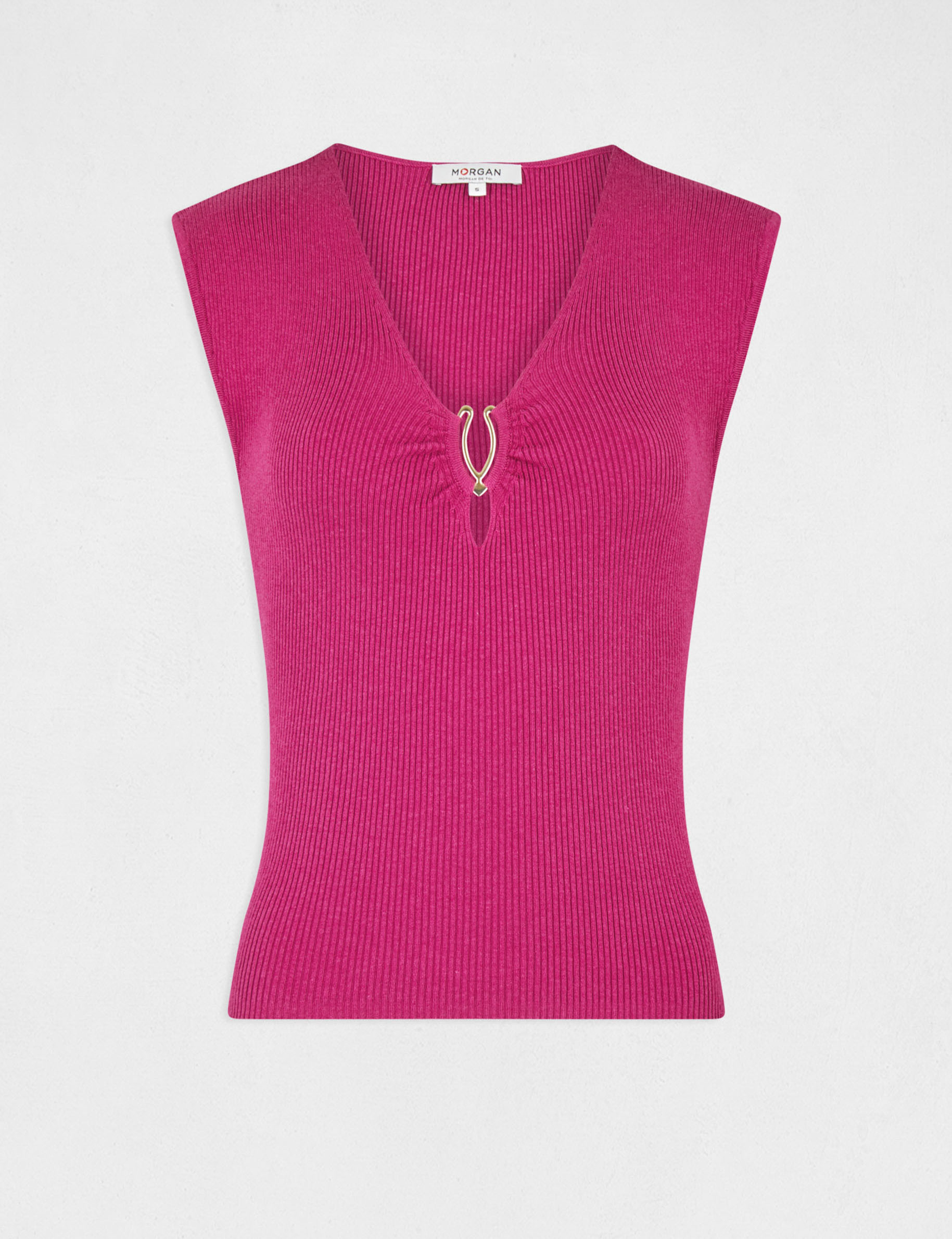 jersey manga corta detalle tipo joya frambuesa mujer Jersey manga corta detalle tipo joya frambuesa mujer