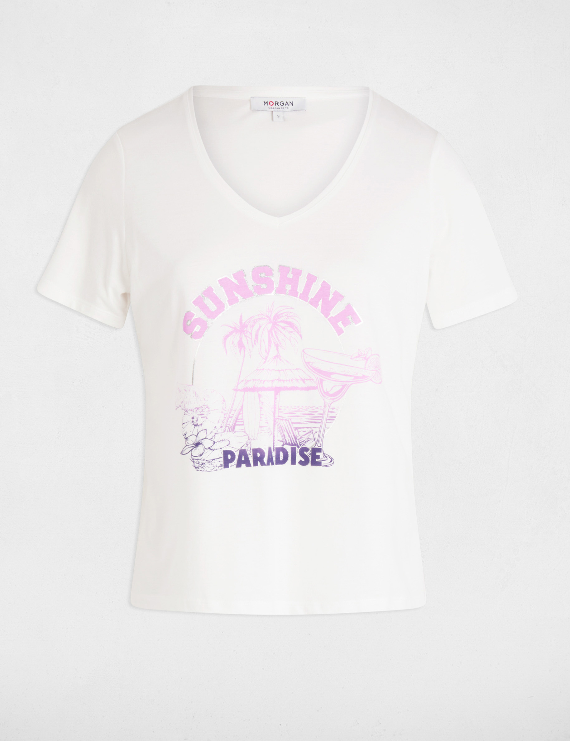 camiseta con inscripcion blanco mujer Camiseta con inscripción blanco mujer