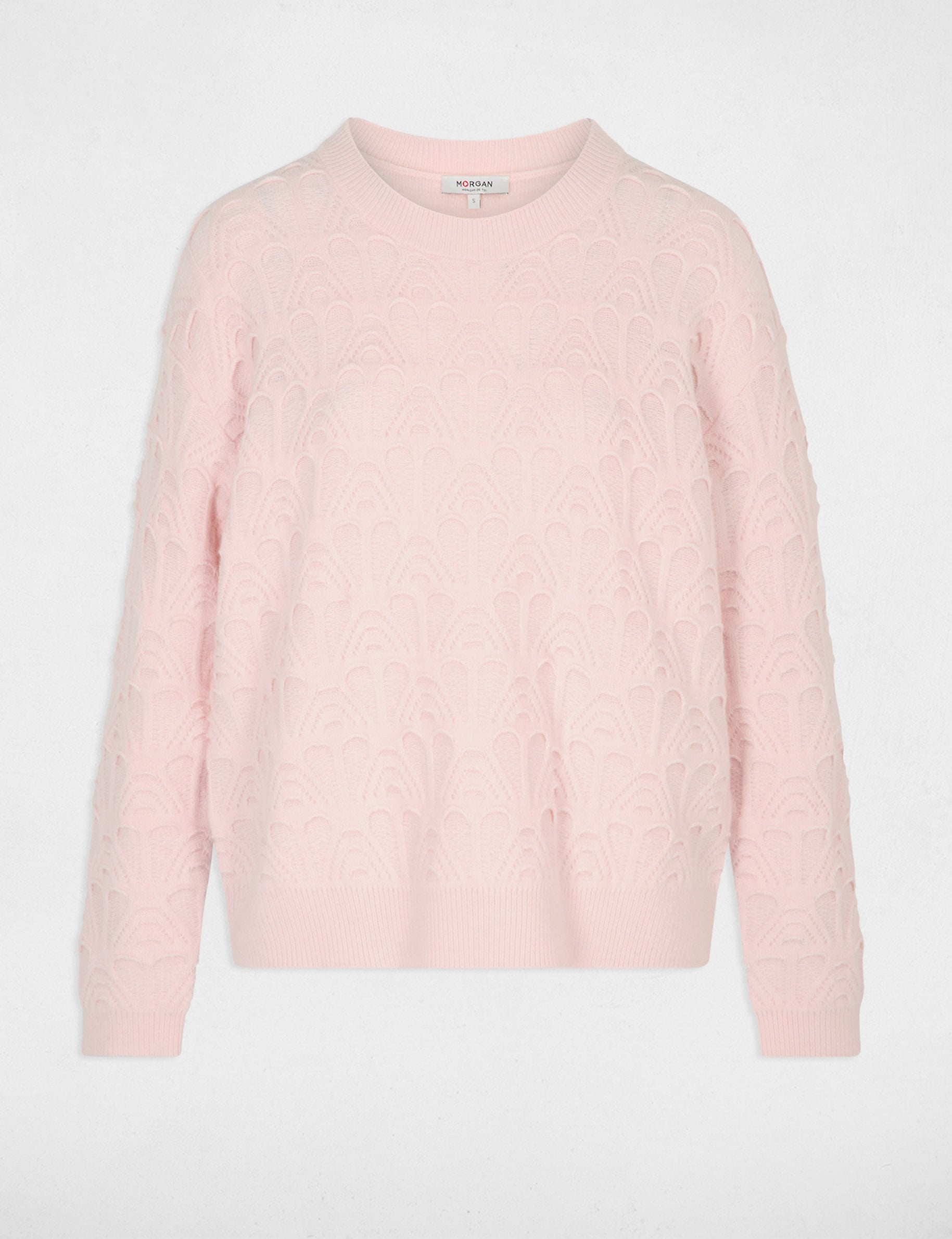 Jersey cuello redondo fantas&iacute;a rosa claro mujer