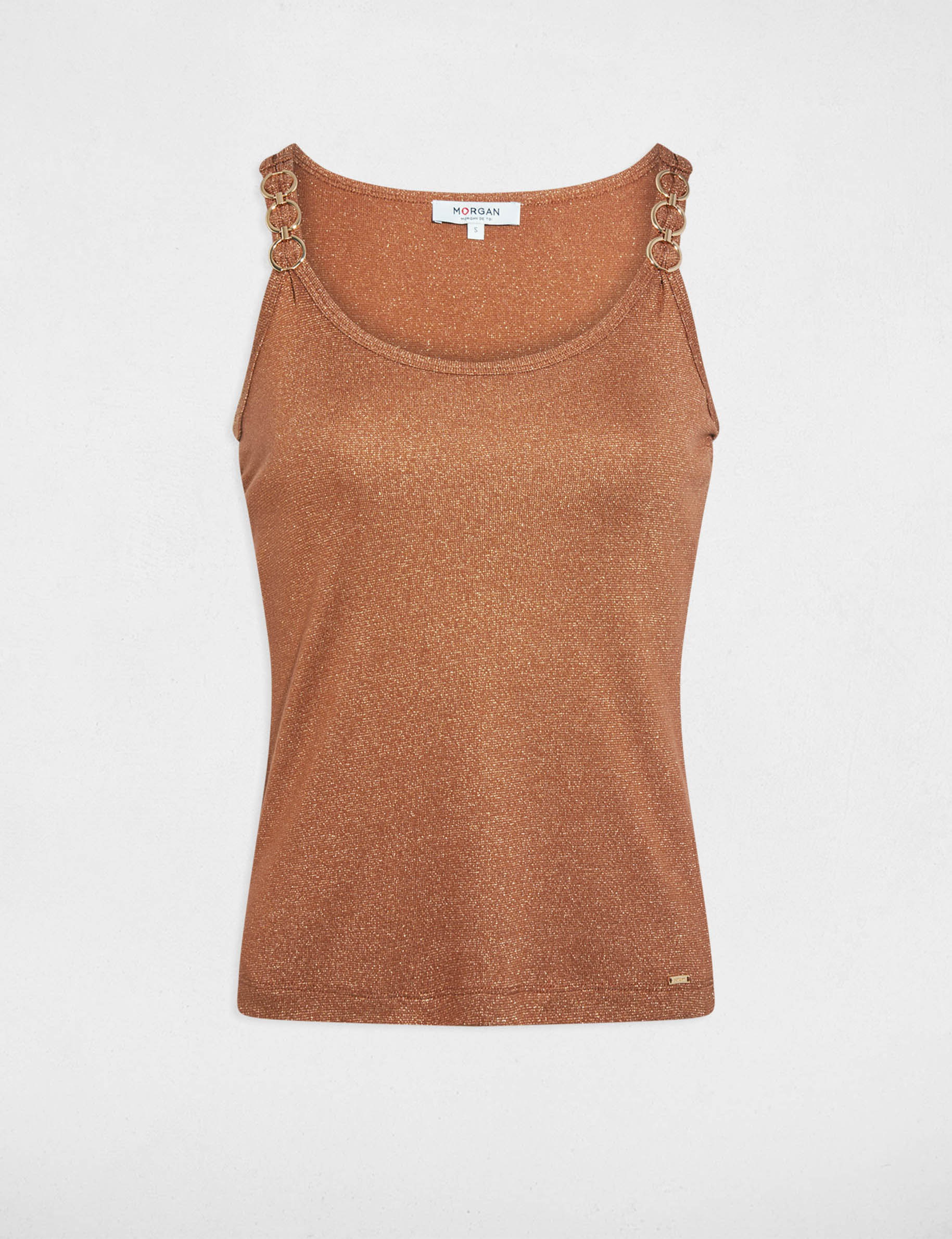 Top con tirantes finos c&aacute;mel mujer