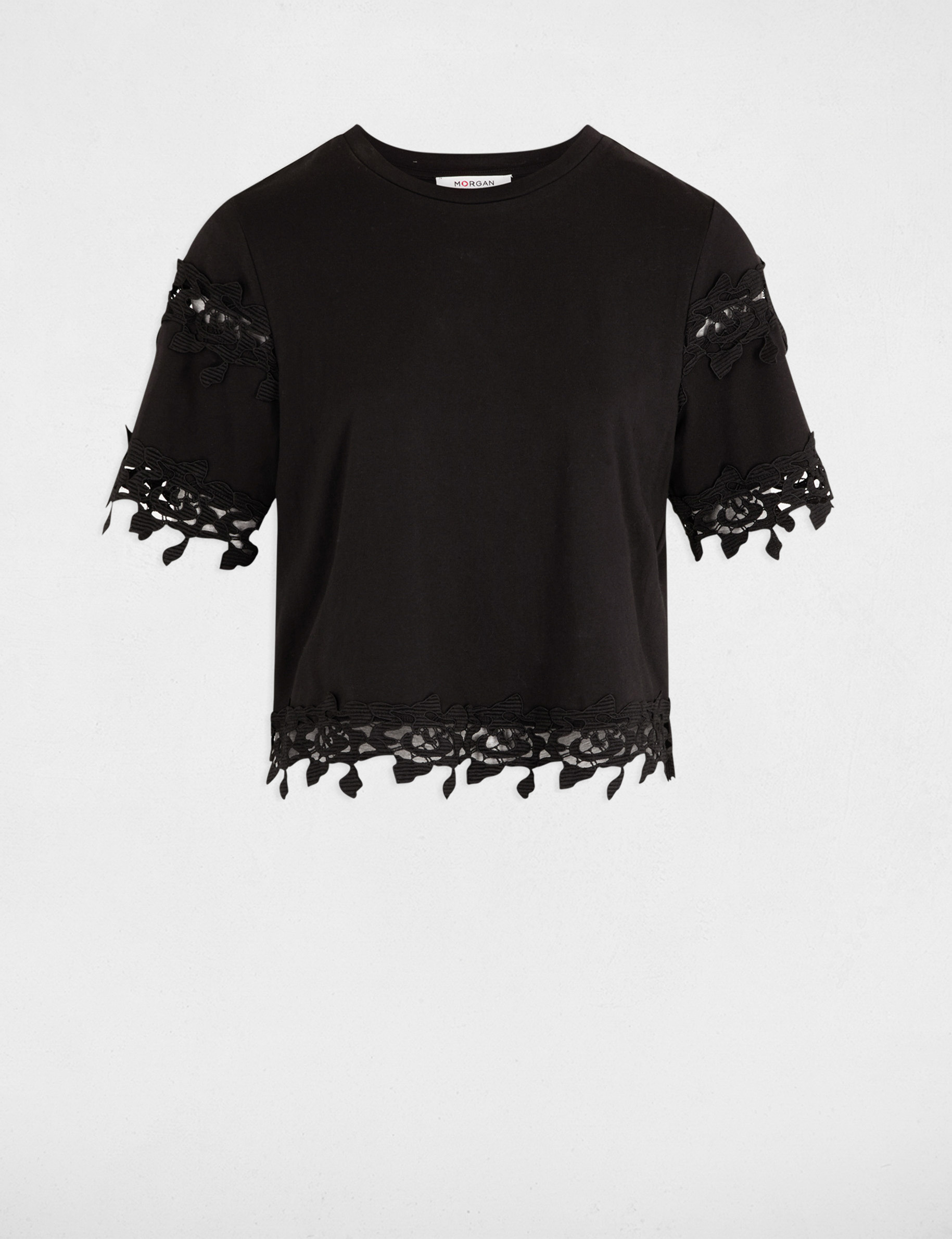 camiseta de manga corta negro mujer Camiseta de manga corta negro mujer