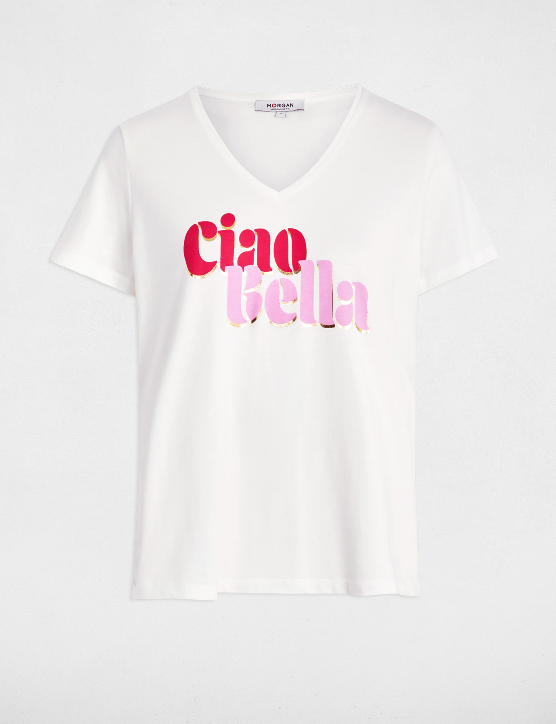 camiseta con mensaje blanco mujer Camiseta con mensaje blanco mujer