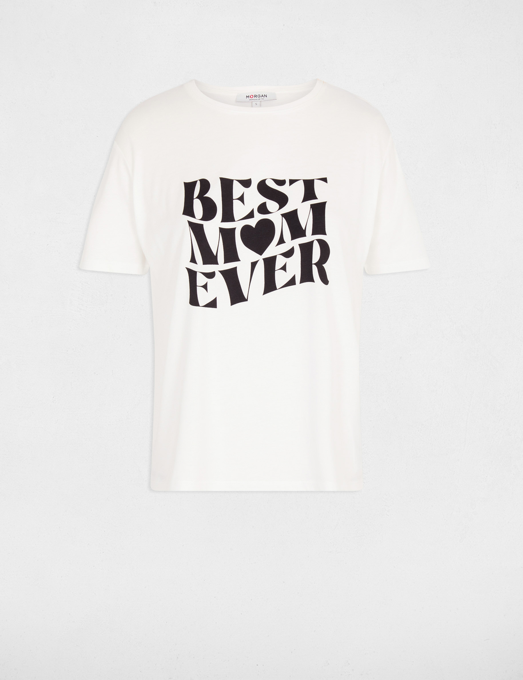 Camiseta cuello redondo manga corta blanco mujer