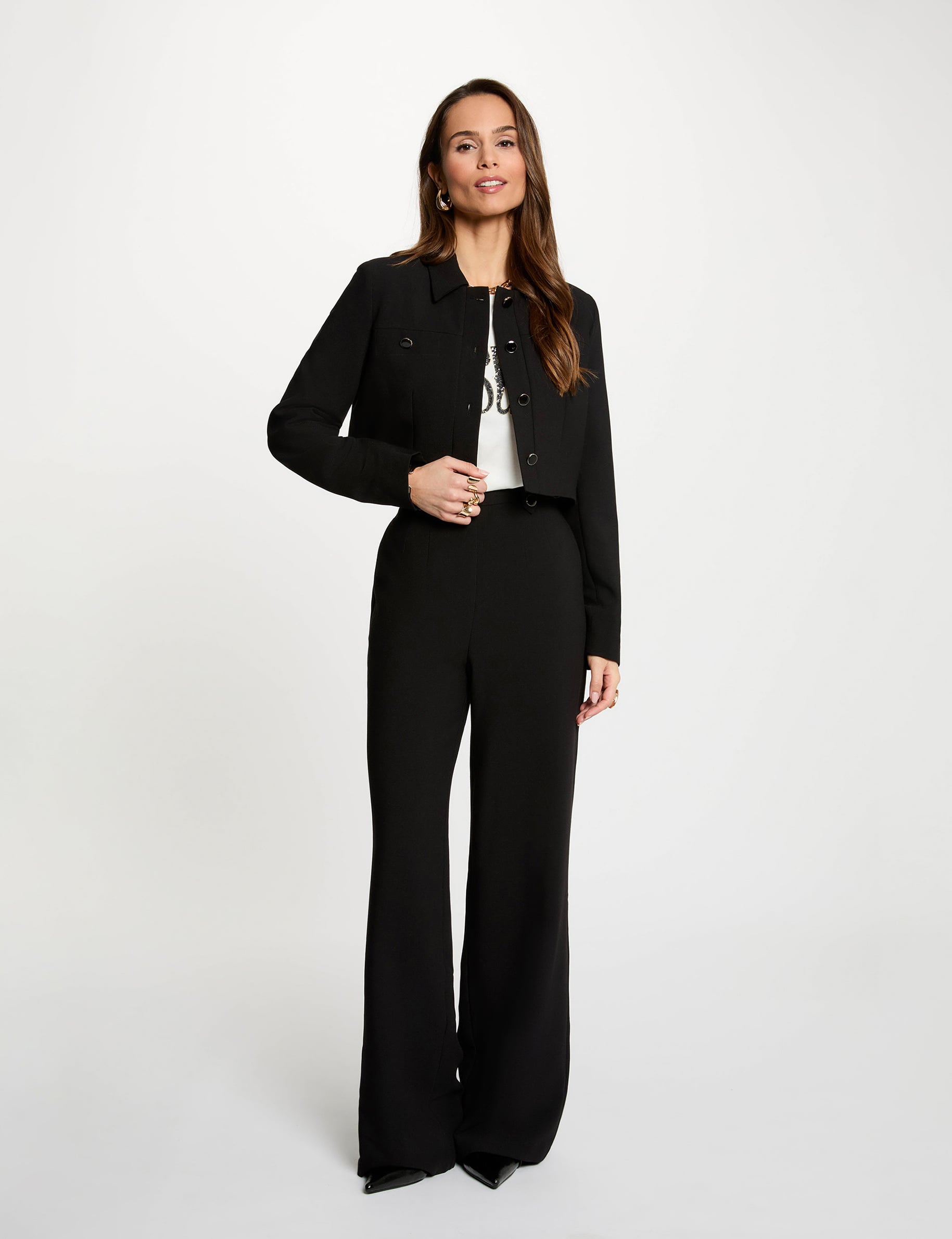 Chaqueta entallada negro mujer