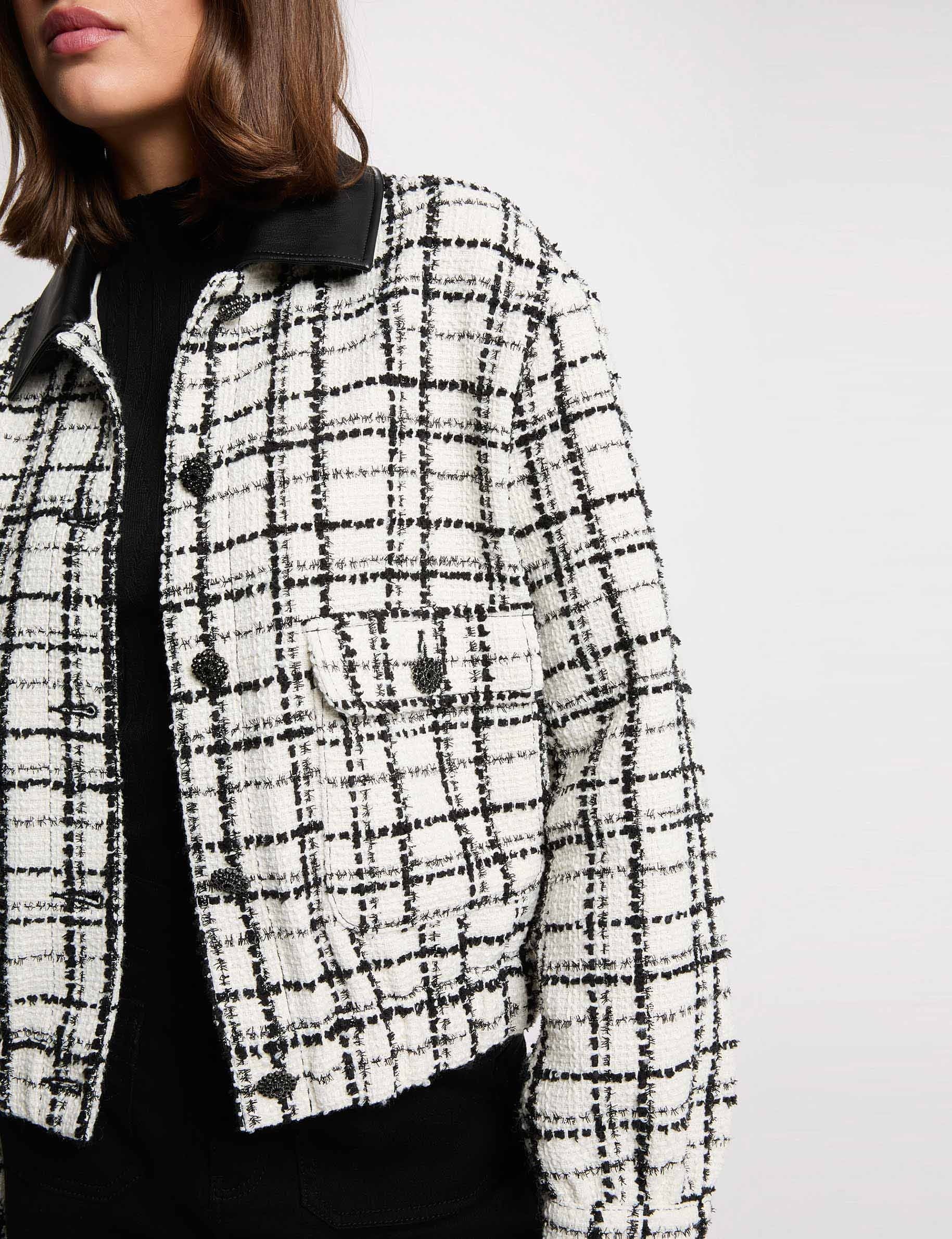 Chaqueta oversize de tweed multicolor mujer