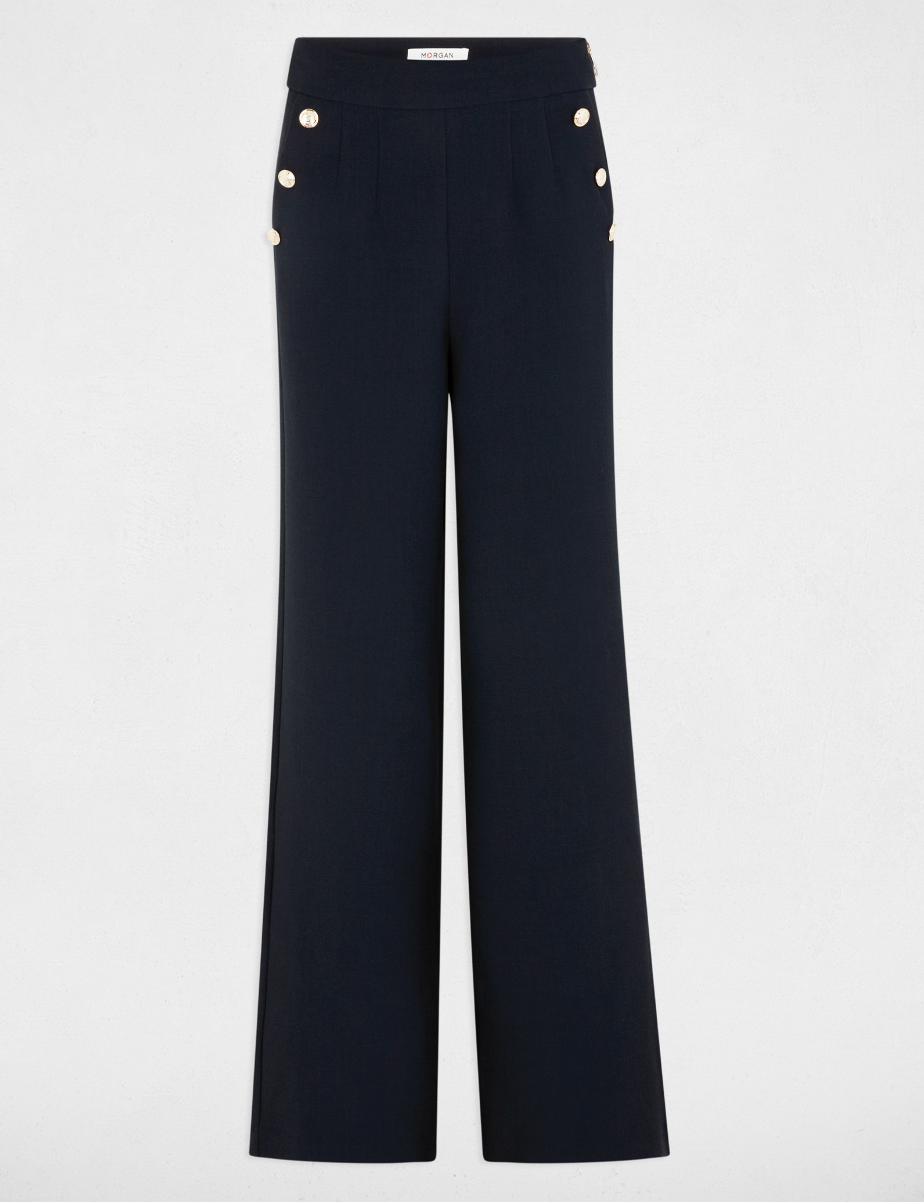 pantalon pernera ancha azul marino mujer Pantalón pernera ancha azul marino mujer