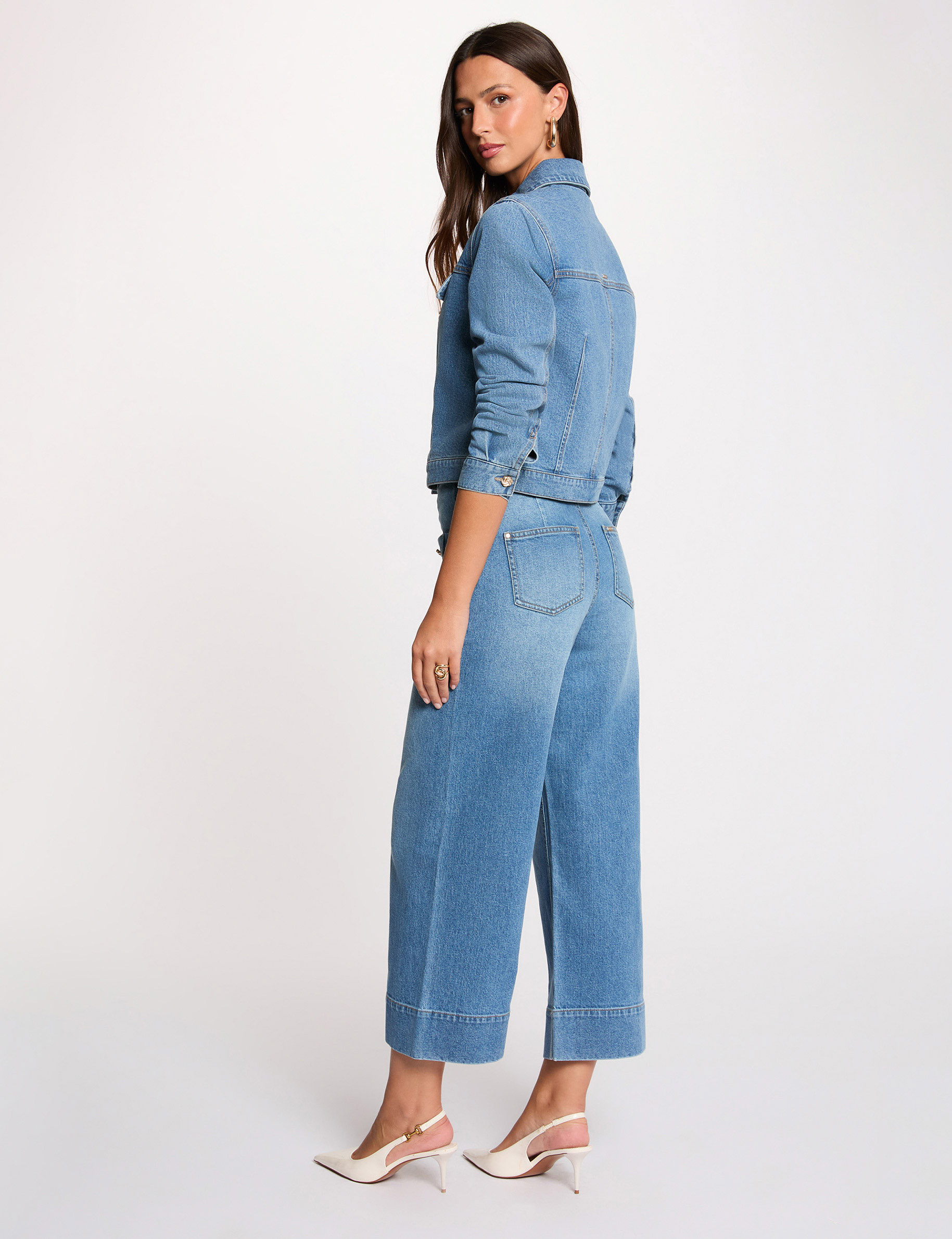 Chaqueta vaquera corta denim stone mujer