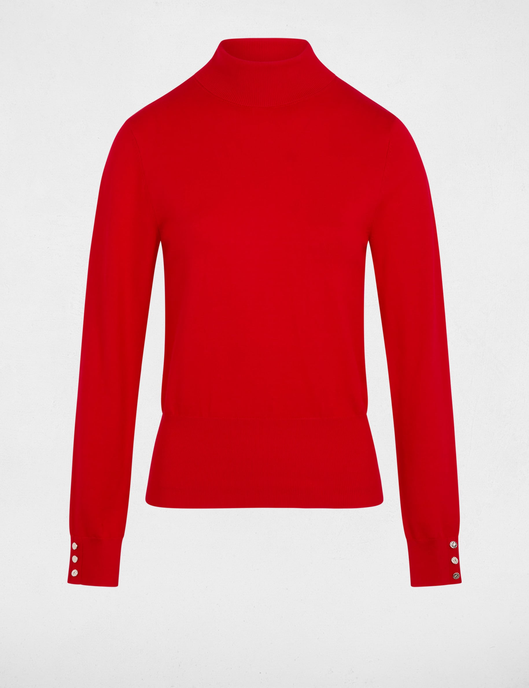 Jersey de cuello alto rojo mujer