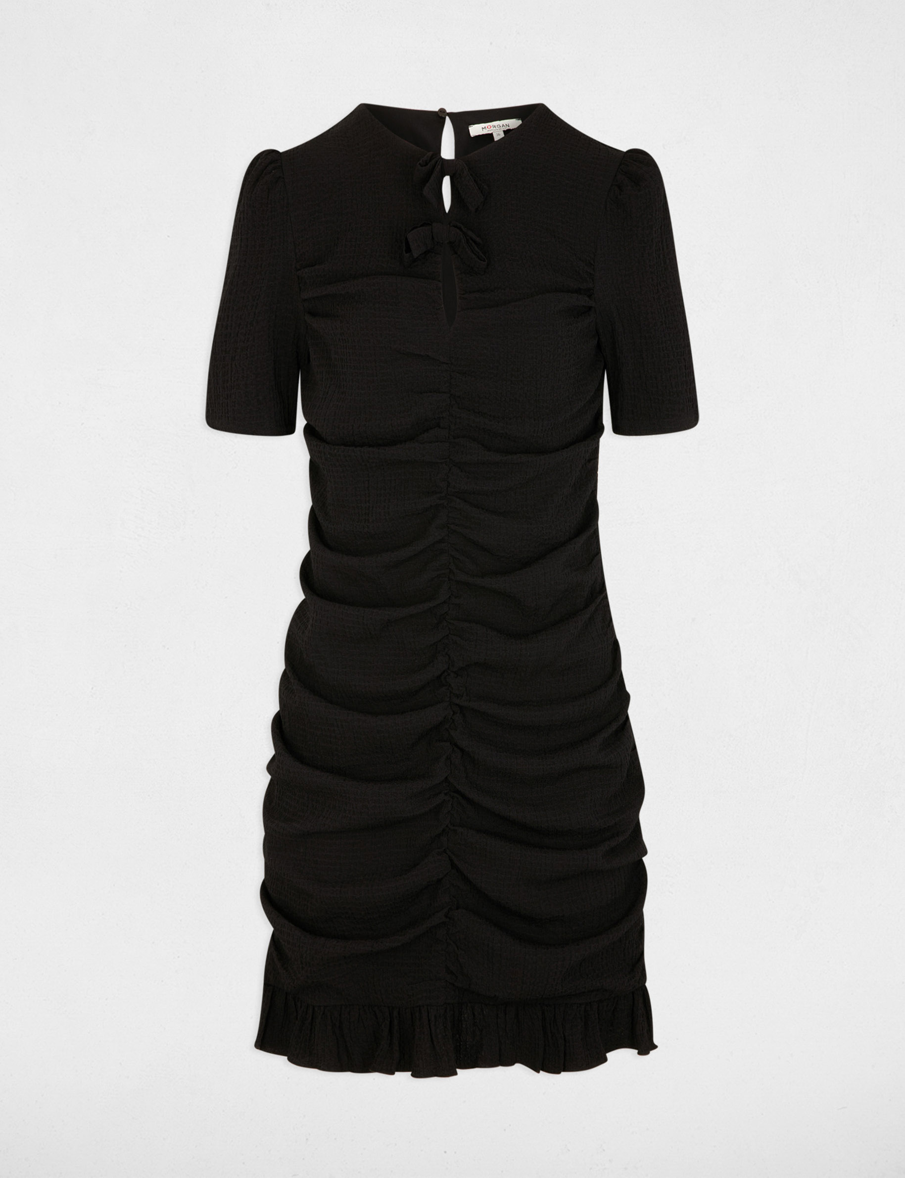 Vestido corto ajustado negro mujer