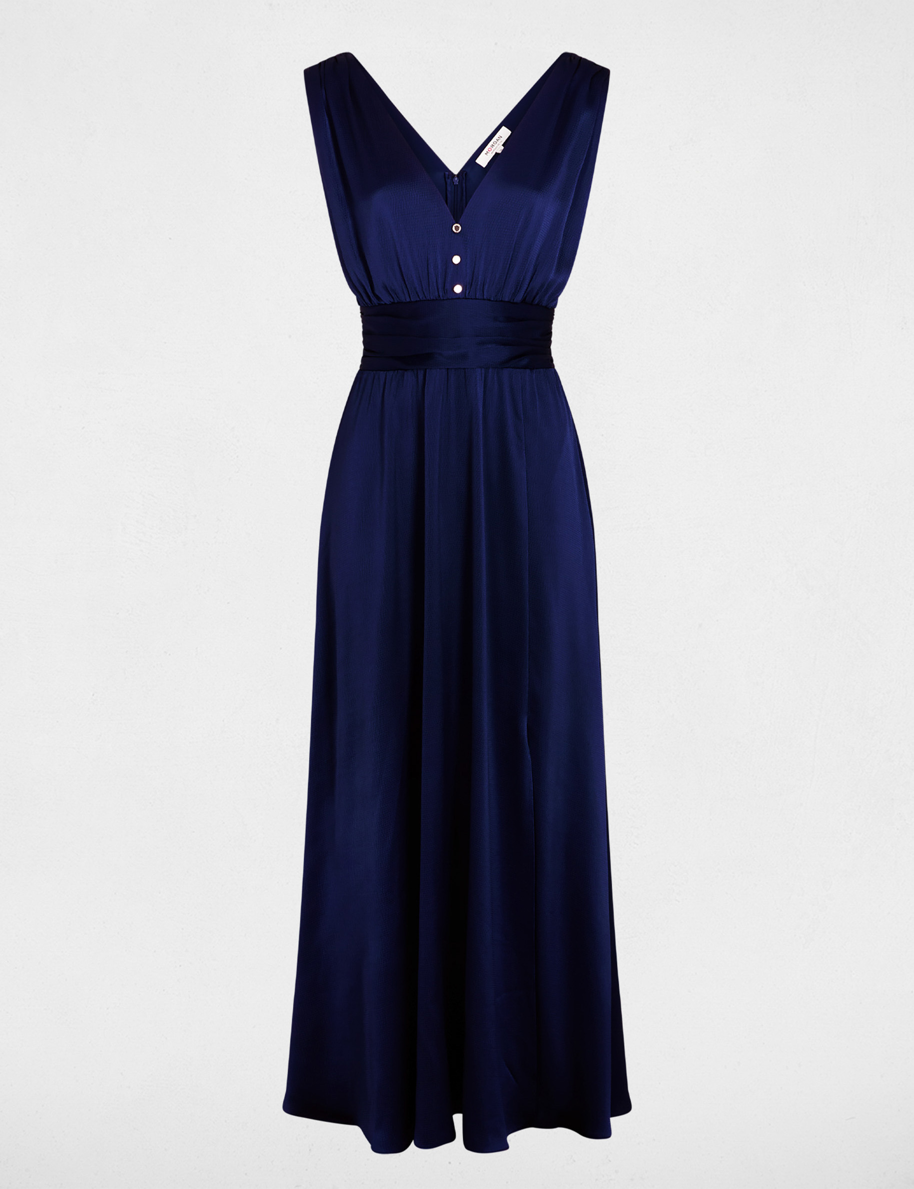 Vestido largo fluido azul marino mujer