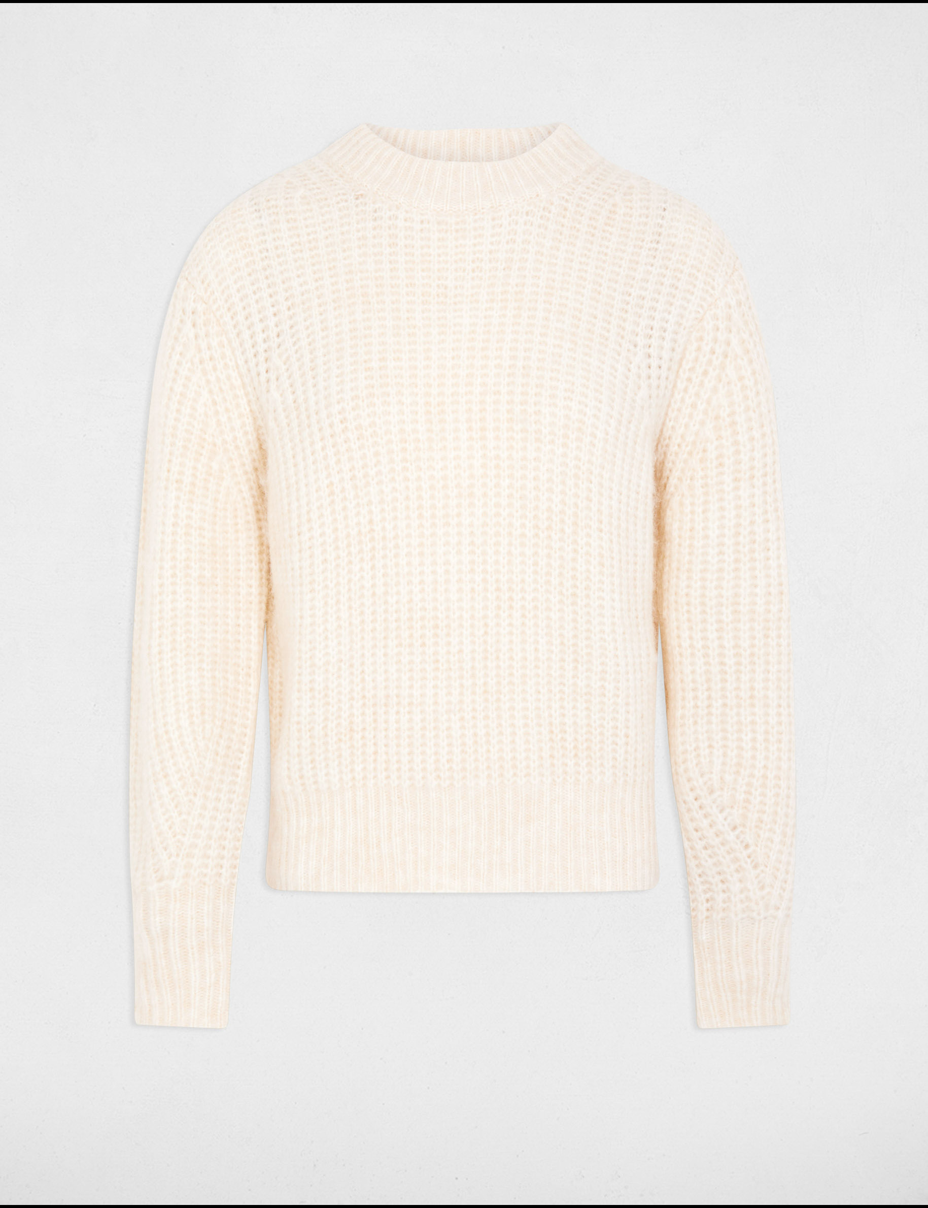 jersey cuello redondo marfil mujer Jersey cuello redondo marfil mujer