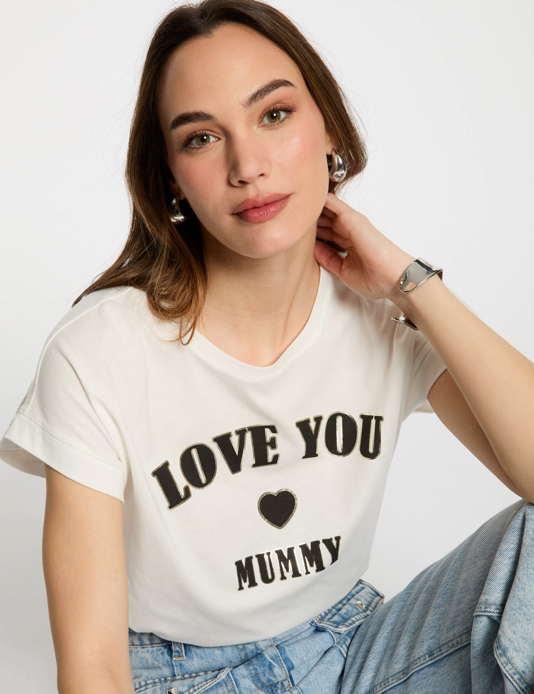 camiseta con mensaje blanco mujer Camiseta con mensaje blanco mujer