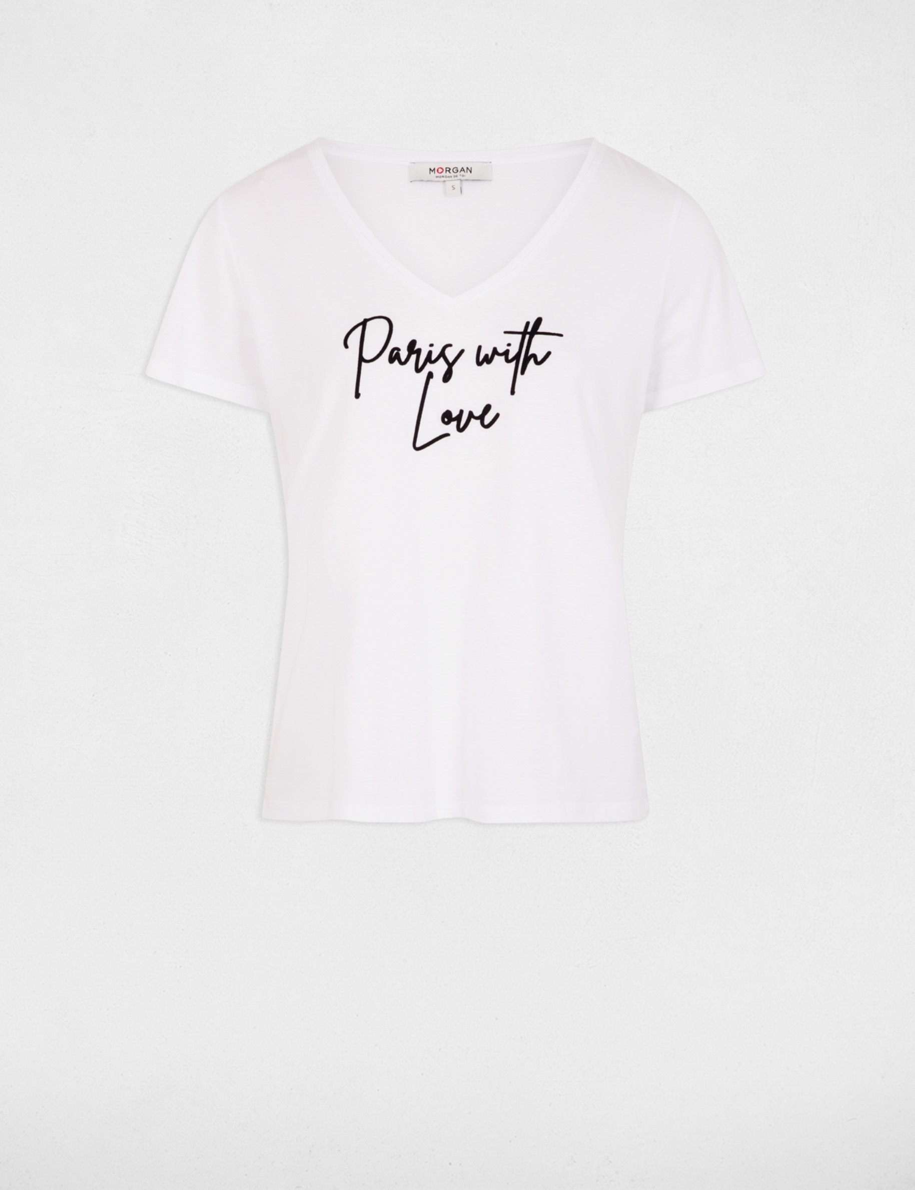 Camiseta con mensaje blanco mujer
