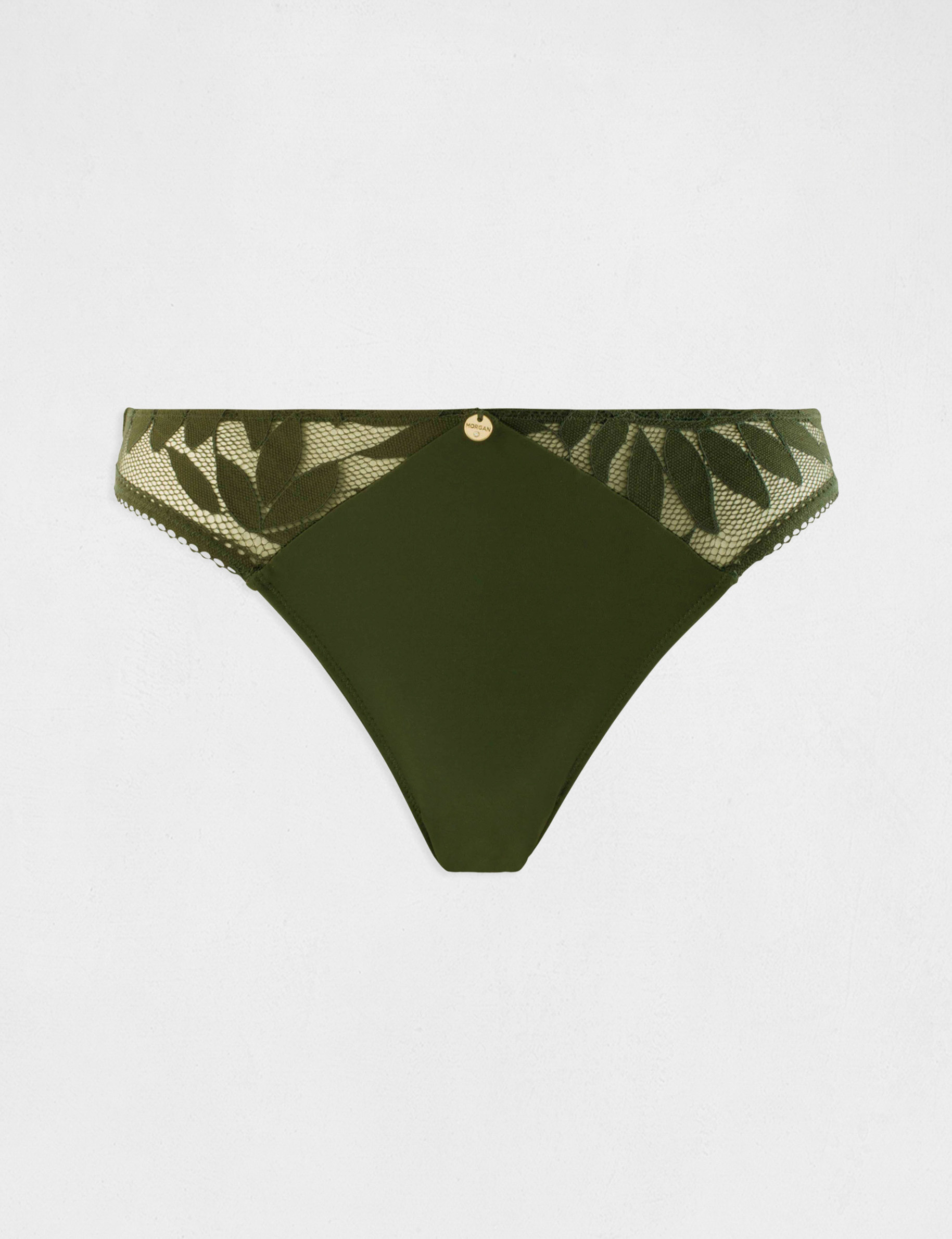 slip de encaje verde caqui mujer Slip de encaje verde caqui mujer