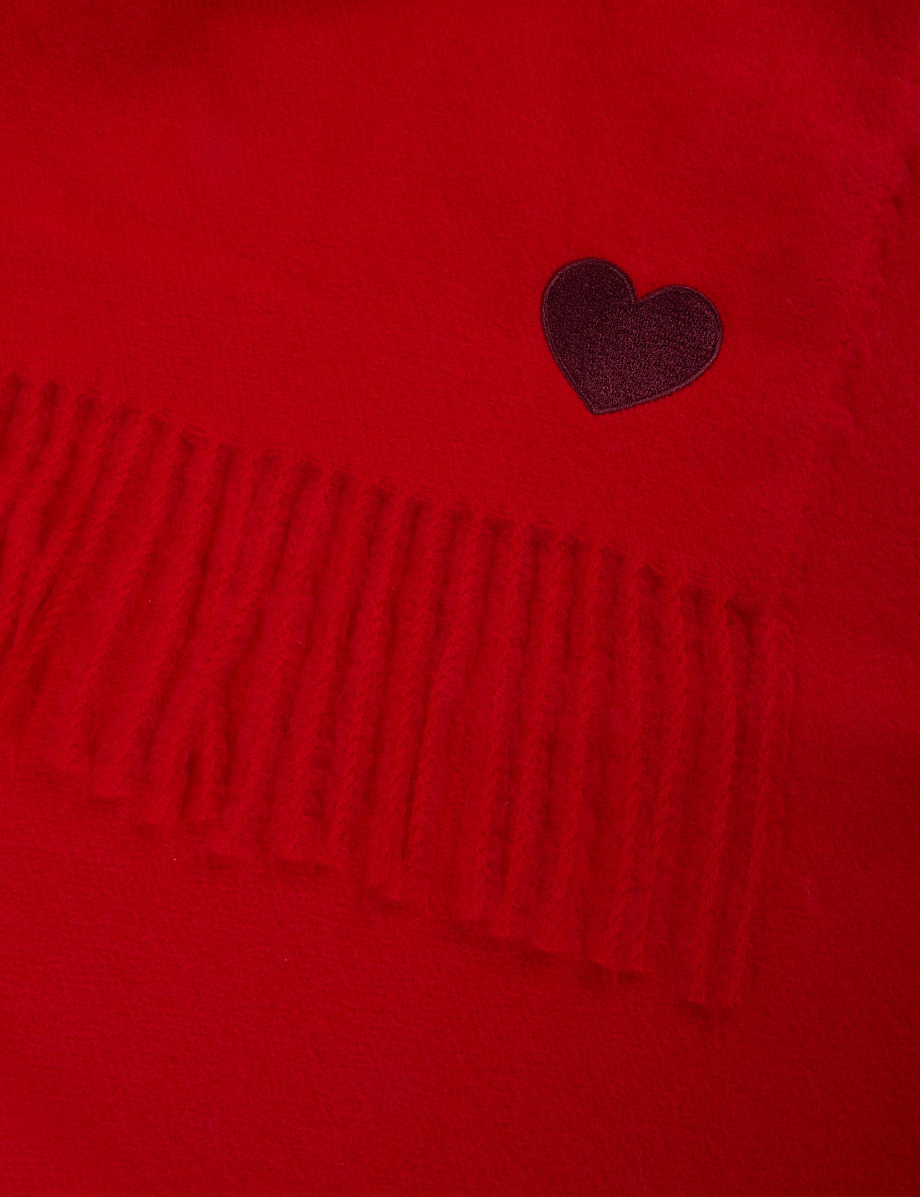 Bufanda bordada rojo mujer